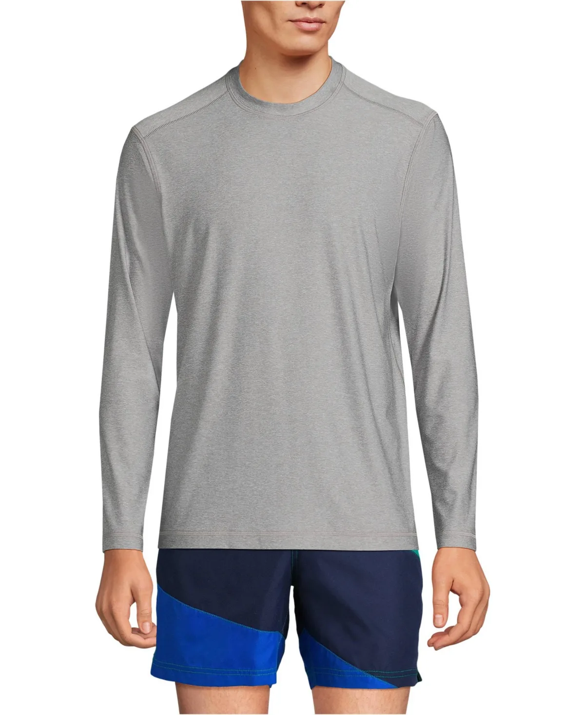 SunShade Upf 50 Long Sleeve Swim Tee Cooling Rash Guard by Lands' End