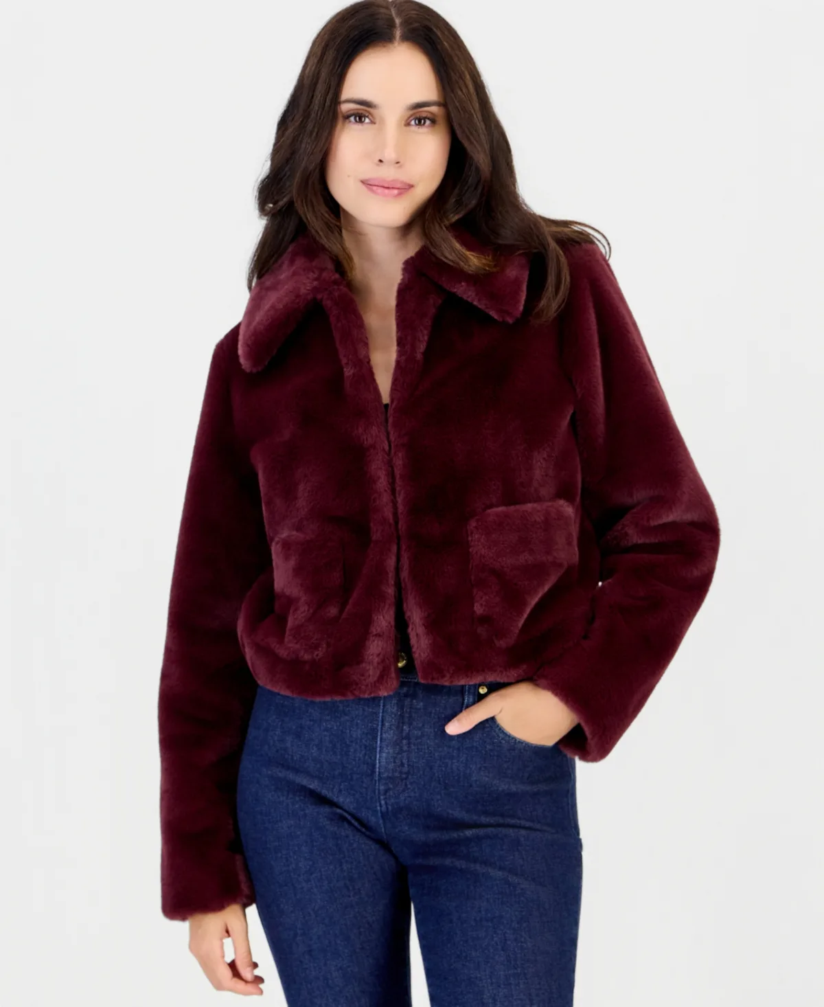 Faux Fur Cropped Jacket by INC International Concepts