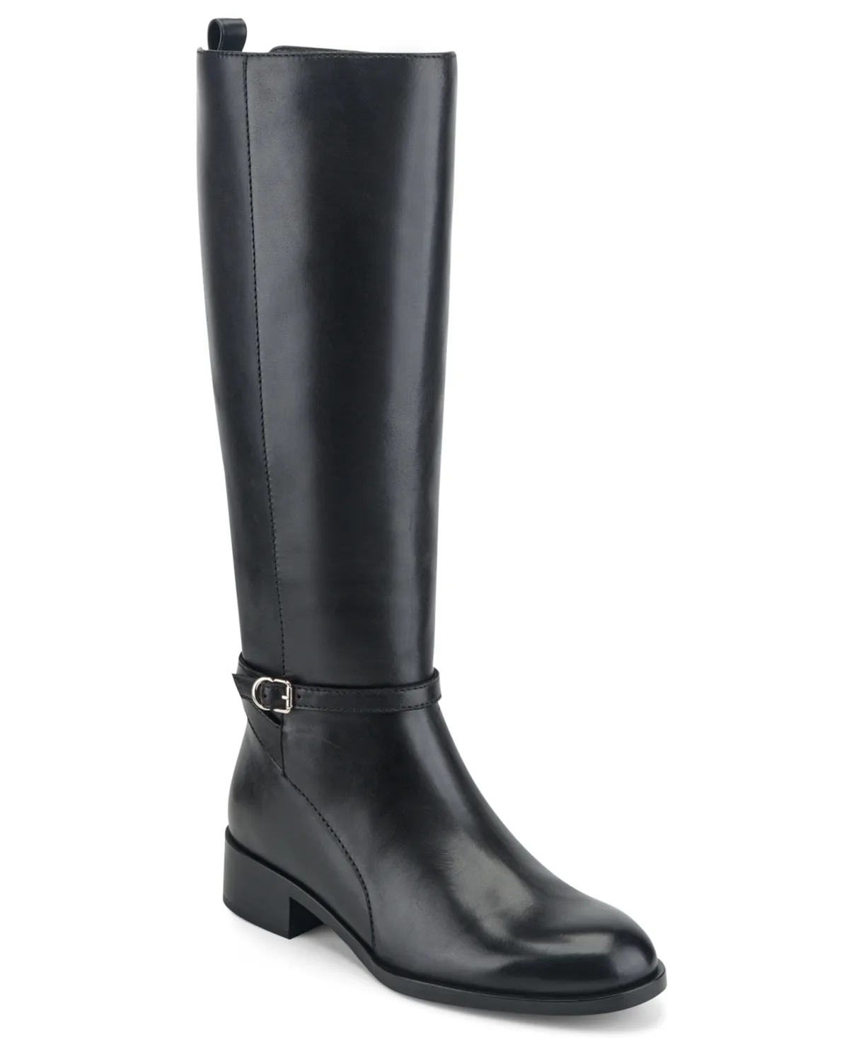 Bitty Knee-High Wide-Calf Leather Boots