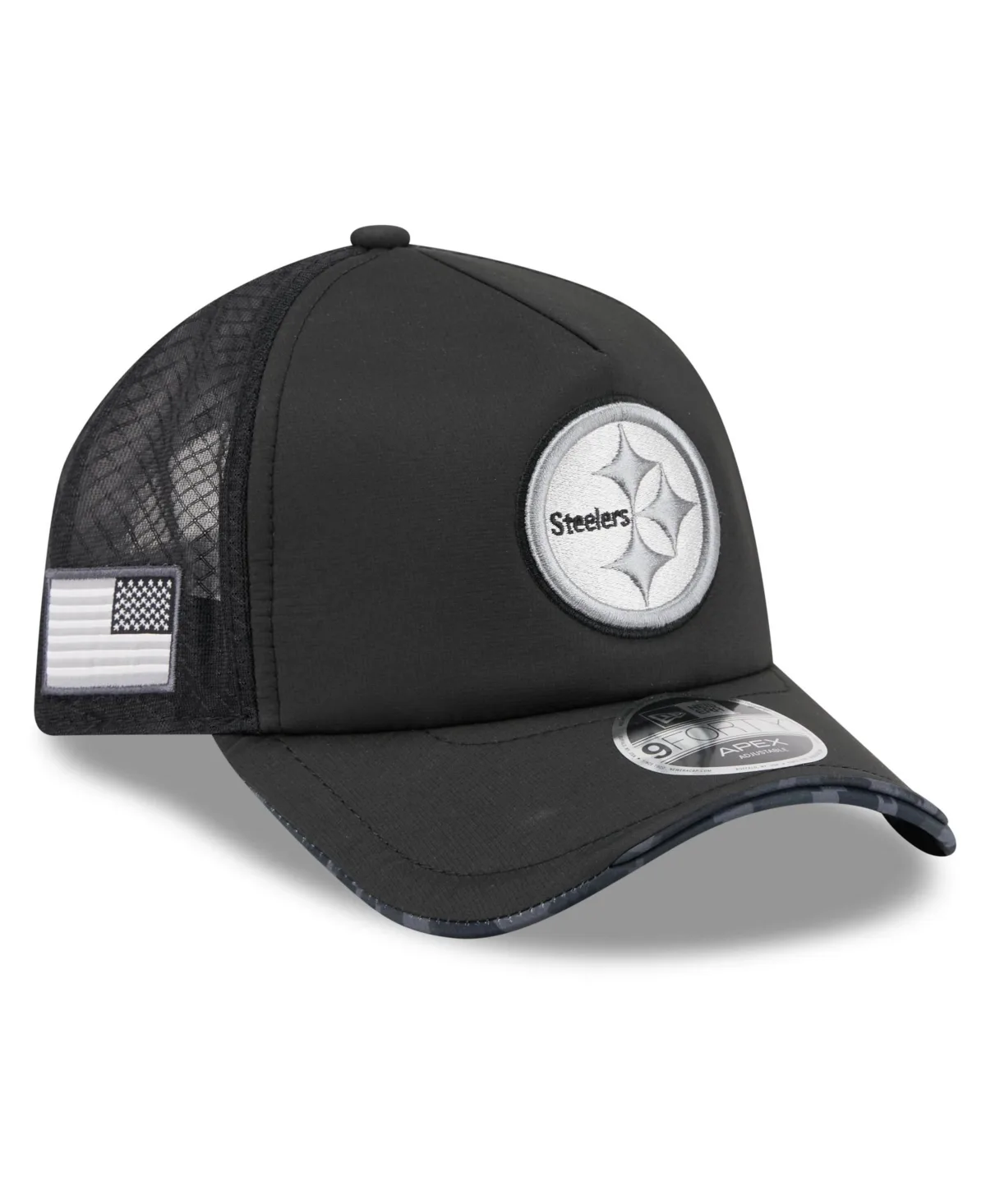 Pittsburgh Steelers 2026 Salute to Service Apex 9FORTY Adjustable Trucker Hat