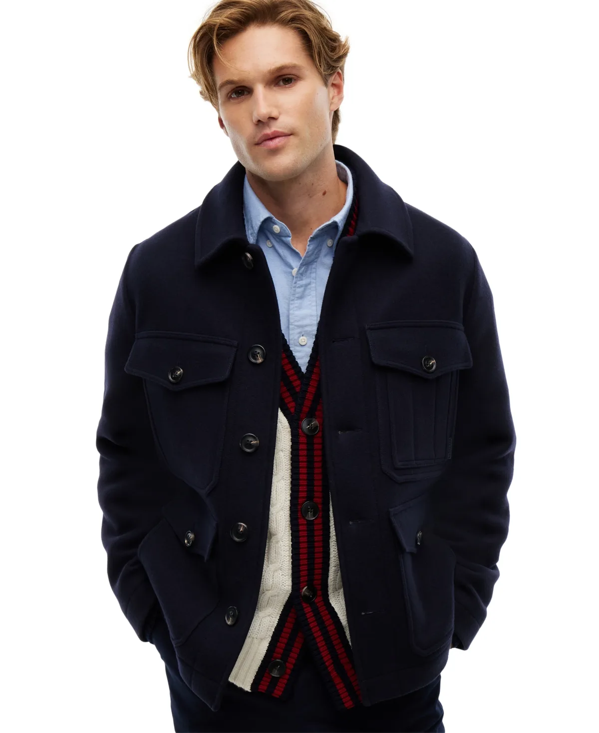 Wool-Blend Four Pocket Jacket by Tommy Hilfiger