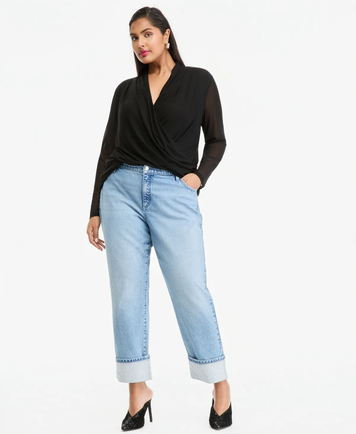 Straight-Leg Mid-Rise Stretch Jeans by INC International Concepts