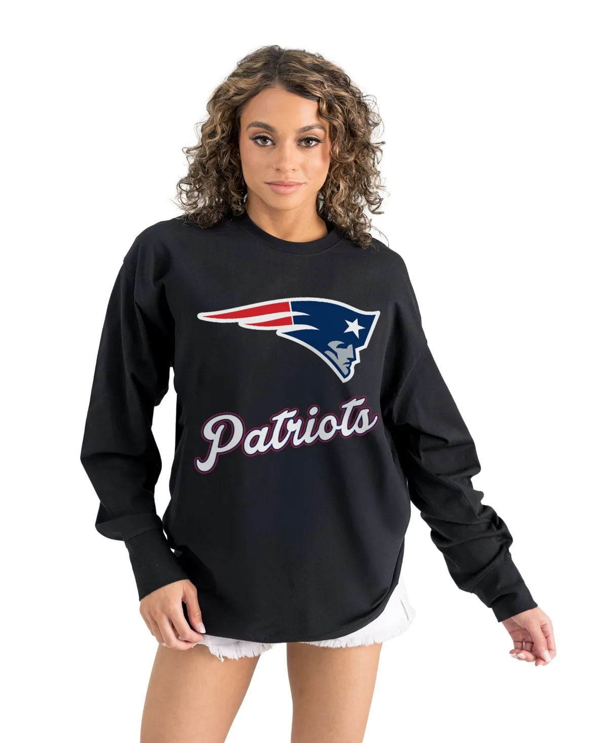 New England Patriots Oversized Long-Sleeve T-Shirt