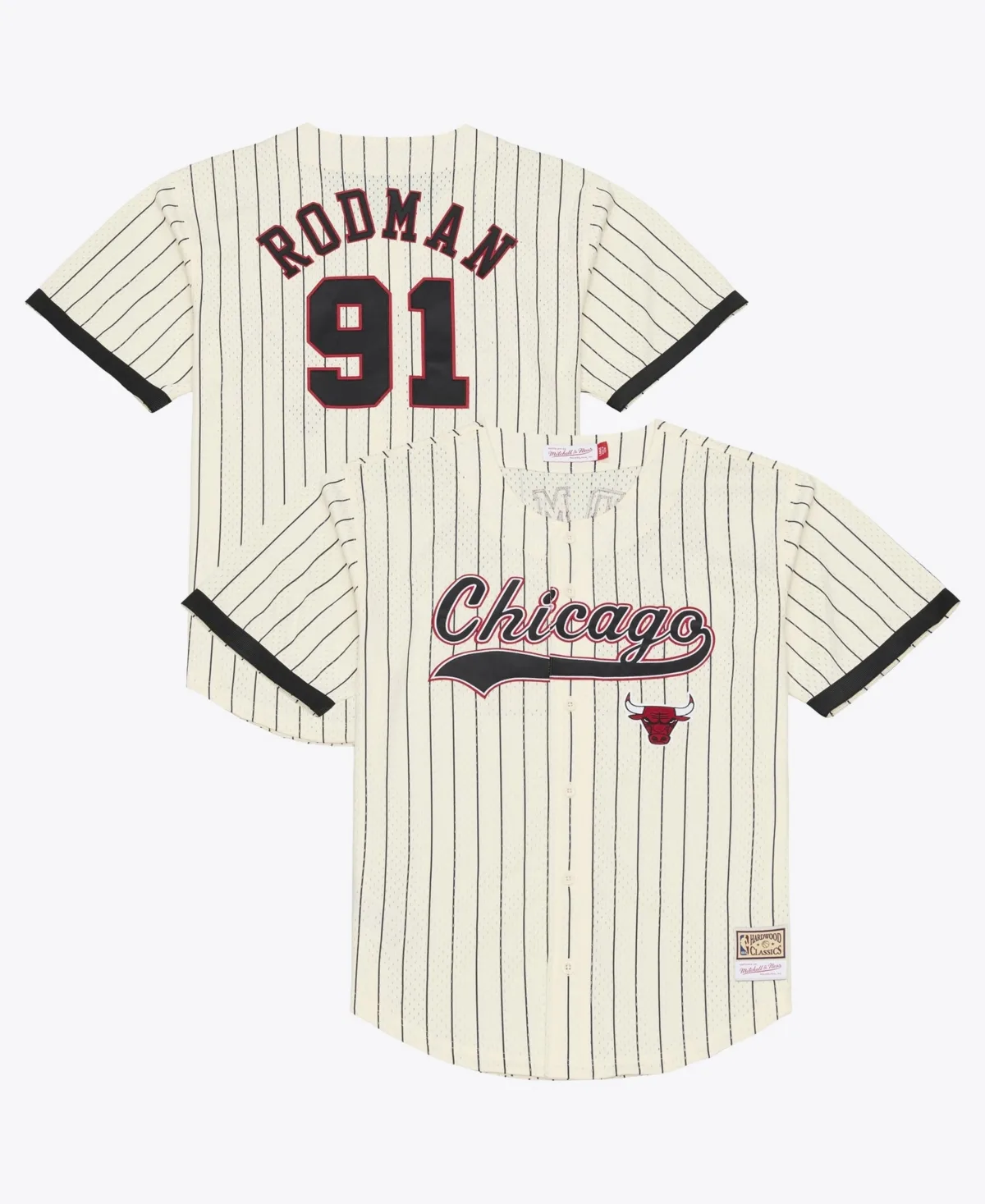 Dennis Rodman Chicago Bulls Player Mesh Button-Front Jersey by Mitchell & Ness