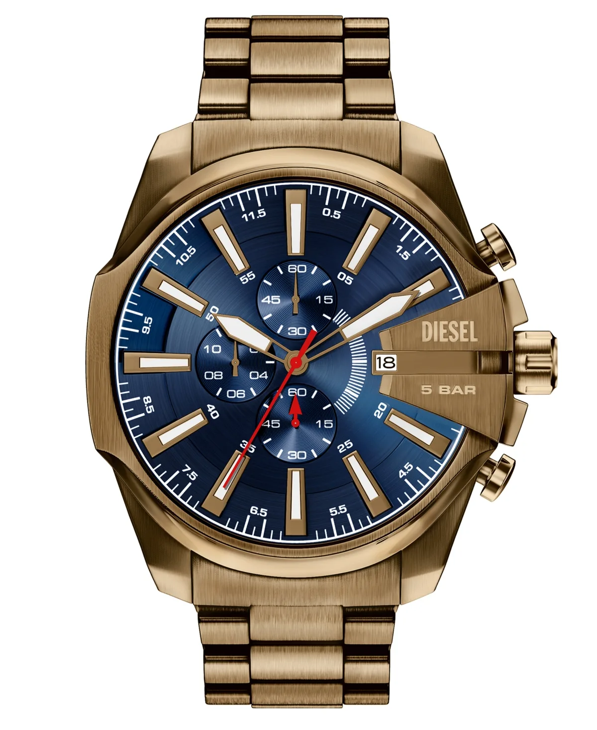 Mega Chief Quartz Chronograph Gold-Tone Stainless Steel Watch 48mm by Diesel