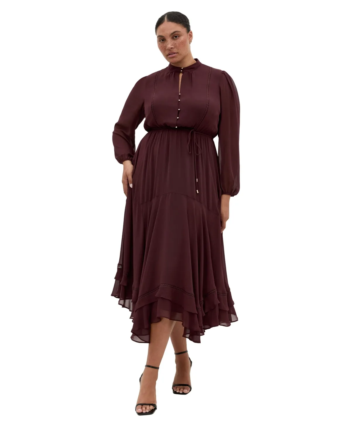 Yasmine Long Sleeve Maxi Dress by City Chic