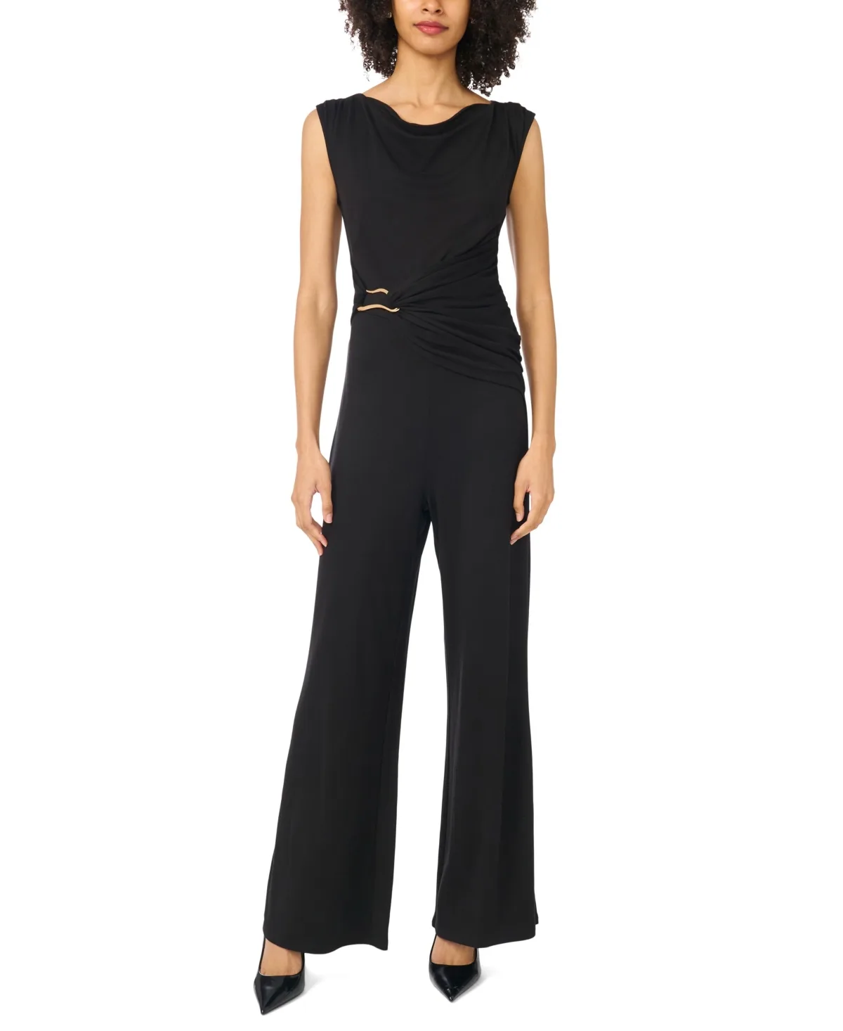 Boat Neck Sleeveless Wide-Leg Jumpsuit by Vince Camuto