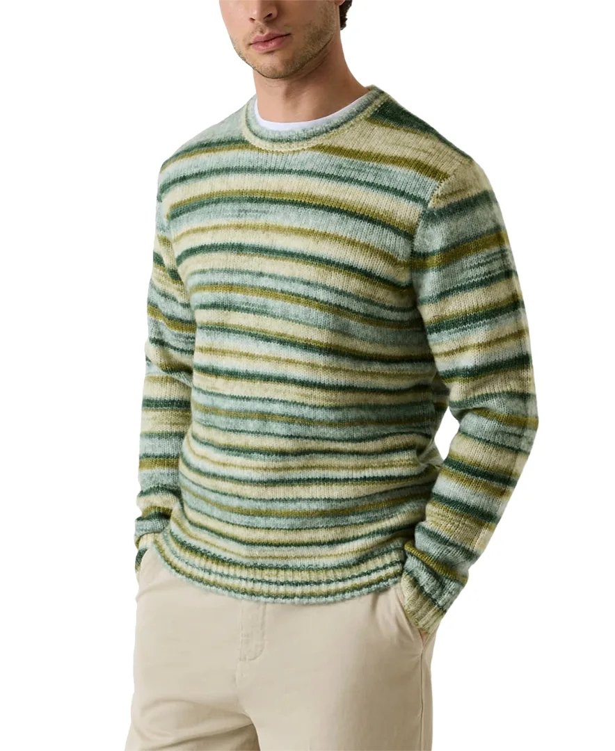 Zayn Wool-Blend Striped Crewneck Long-Sleeve Sweater