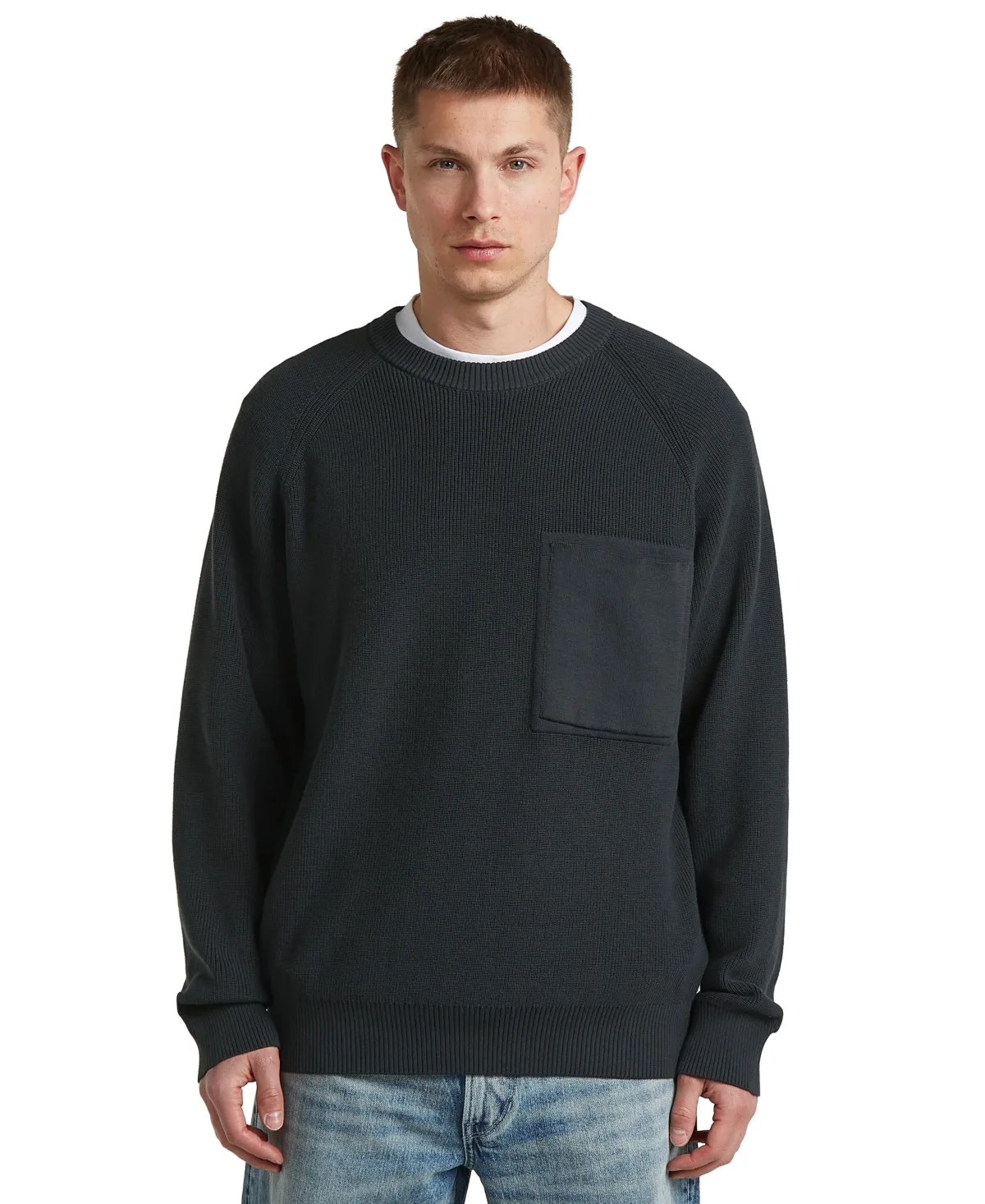 Raglan Rib Pocket Knit Crewneck Regular-Fit Sweater by G-Star