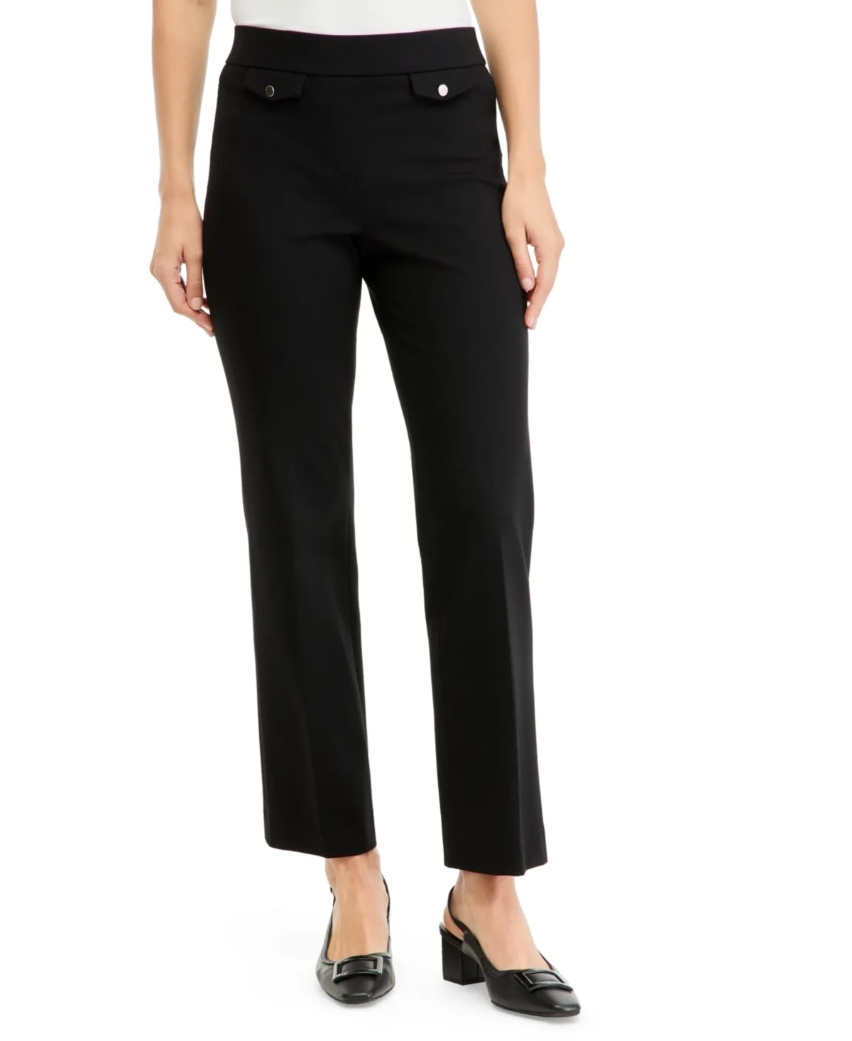 High-Rise Pull-On Compression Trousers by Jones New York