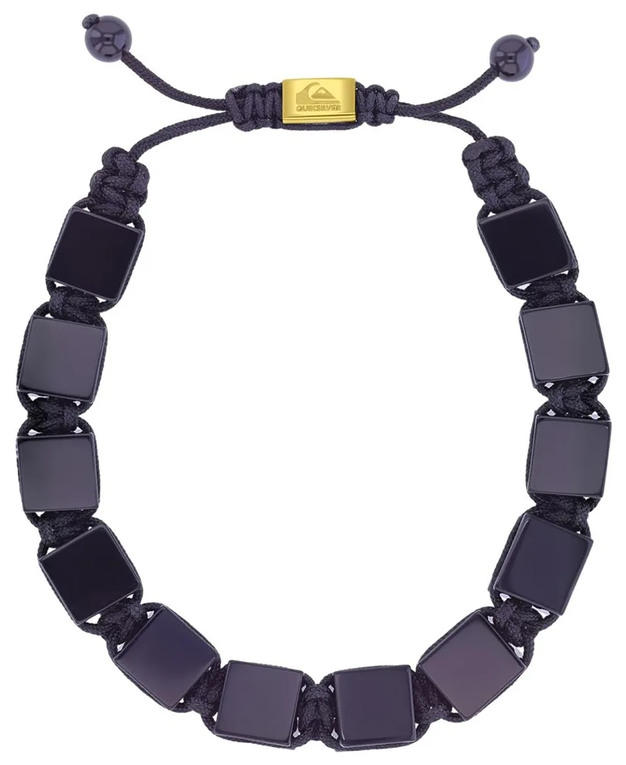 18k Gold-Plated Steel Onyx Adjustable Bracelet