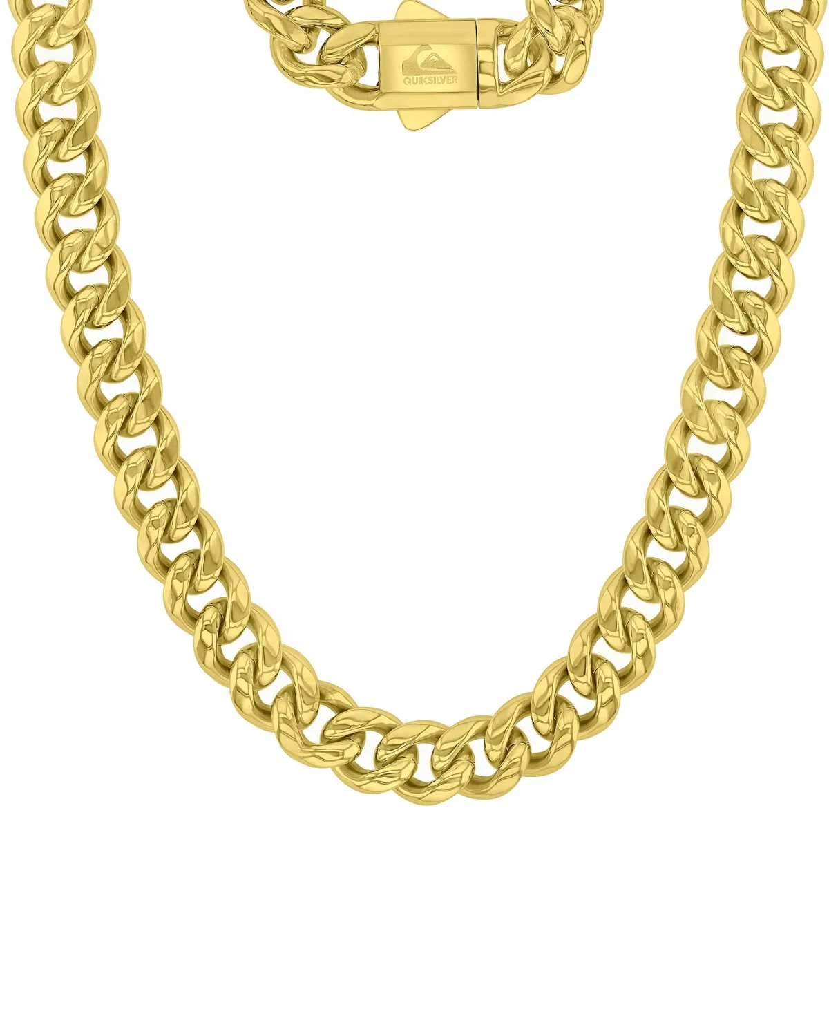 Miami 18k Yellow Gold-Plated Cuban Chain Necklace by Quiksilver
