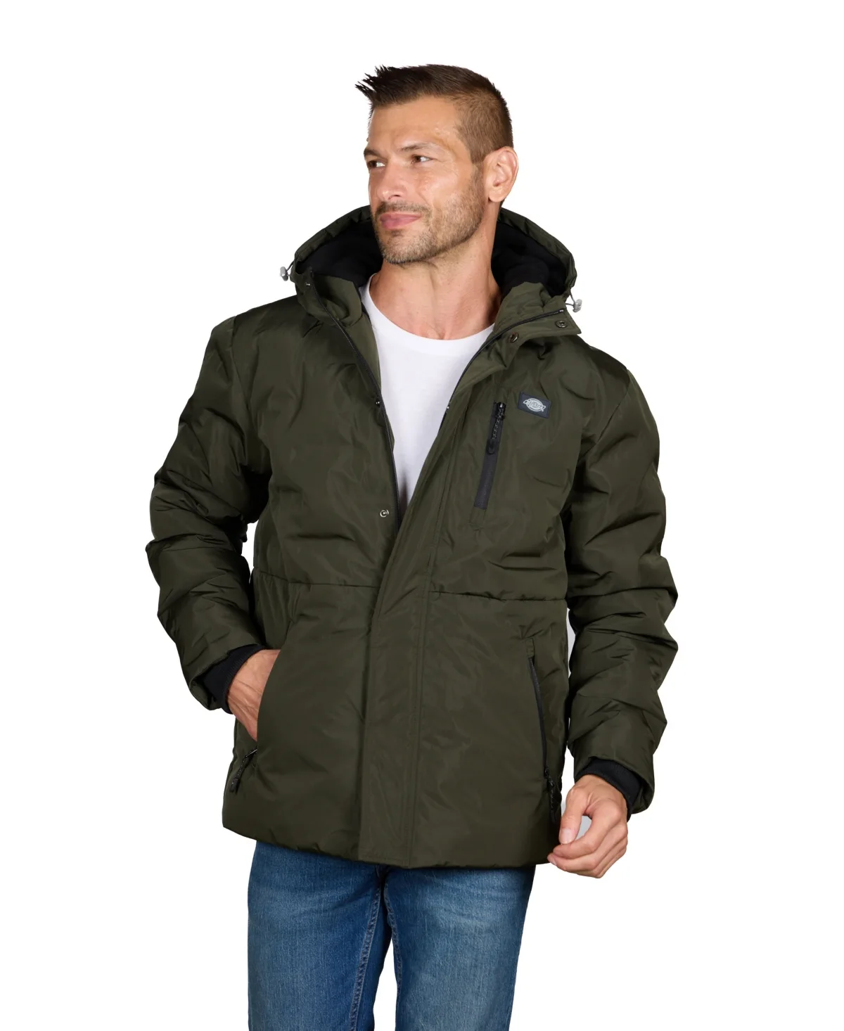 Faux Memory Quilted Hooded Jacket by Dickies