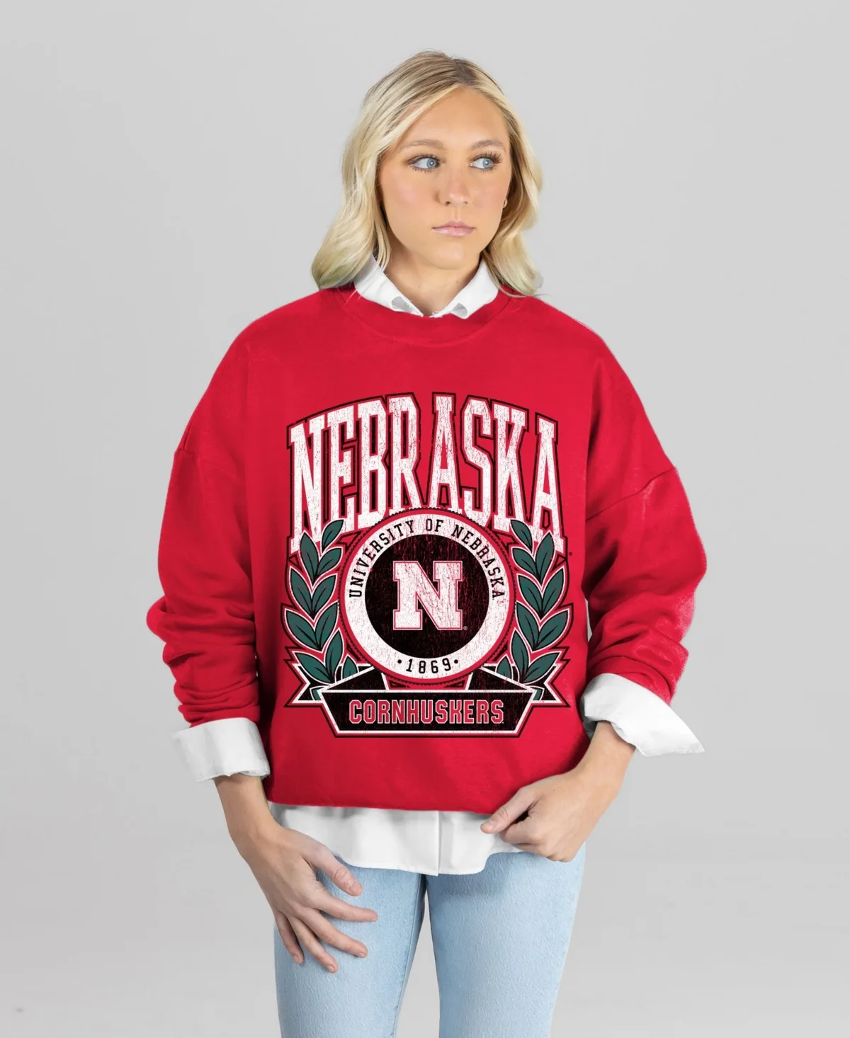 Nebraska Huskers Classic Archives Oversized Premium Fleece Sweatshirt