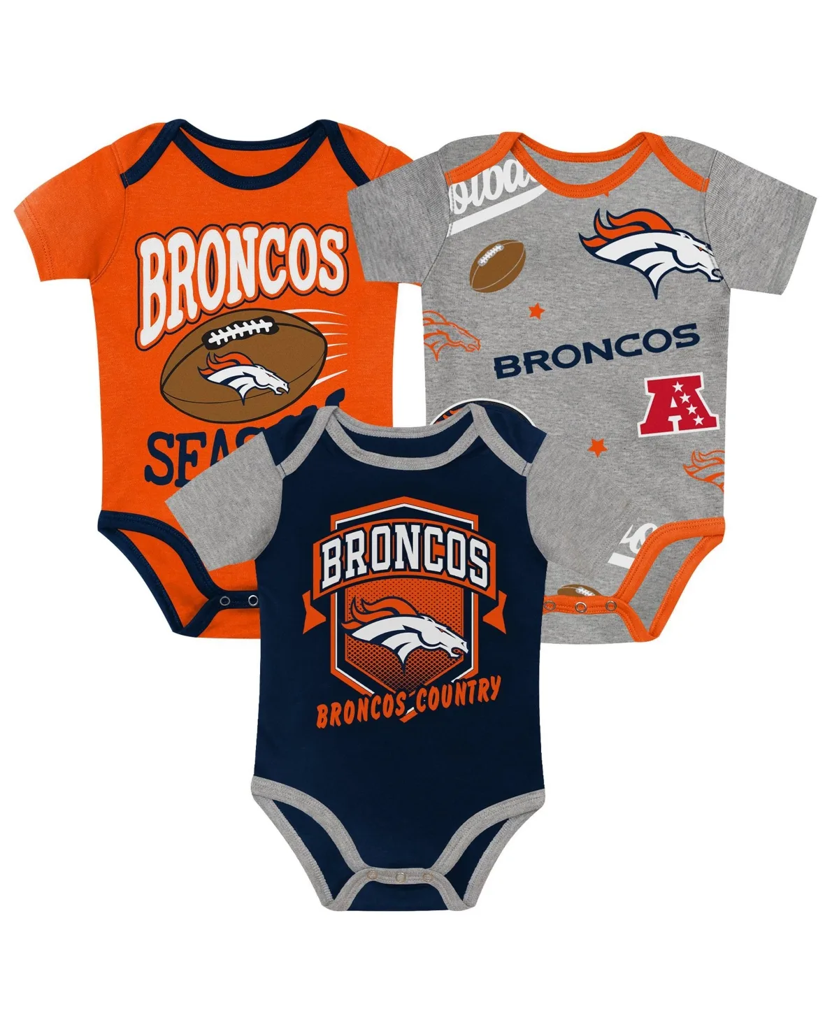 Denver Broncos First Round Pick Creeper 3-Piece by Outerstuff