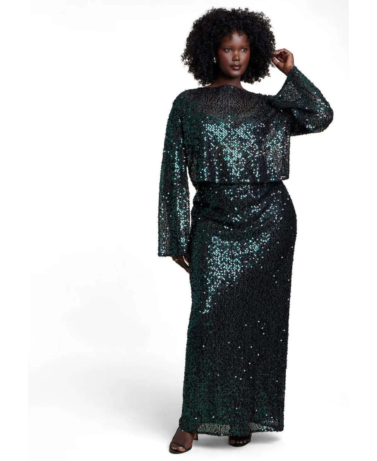 High-Waisted Maxi Sequin Skirt by Eloquii