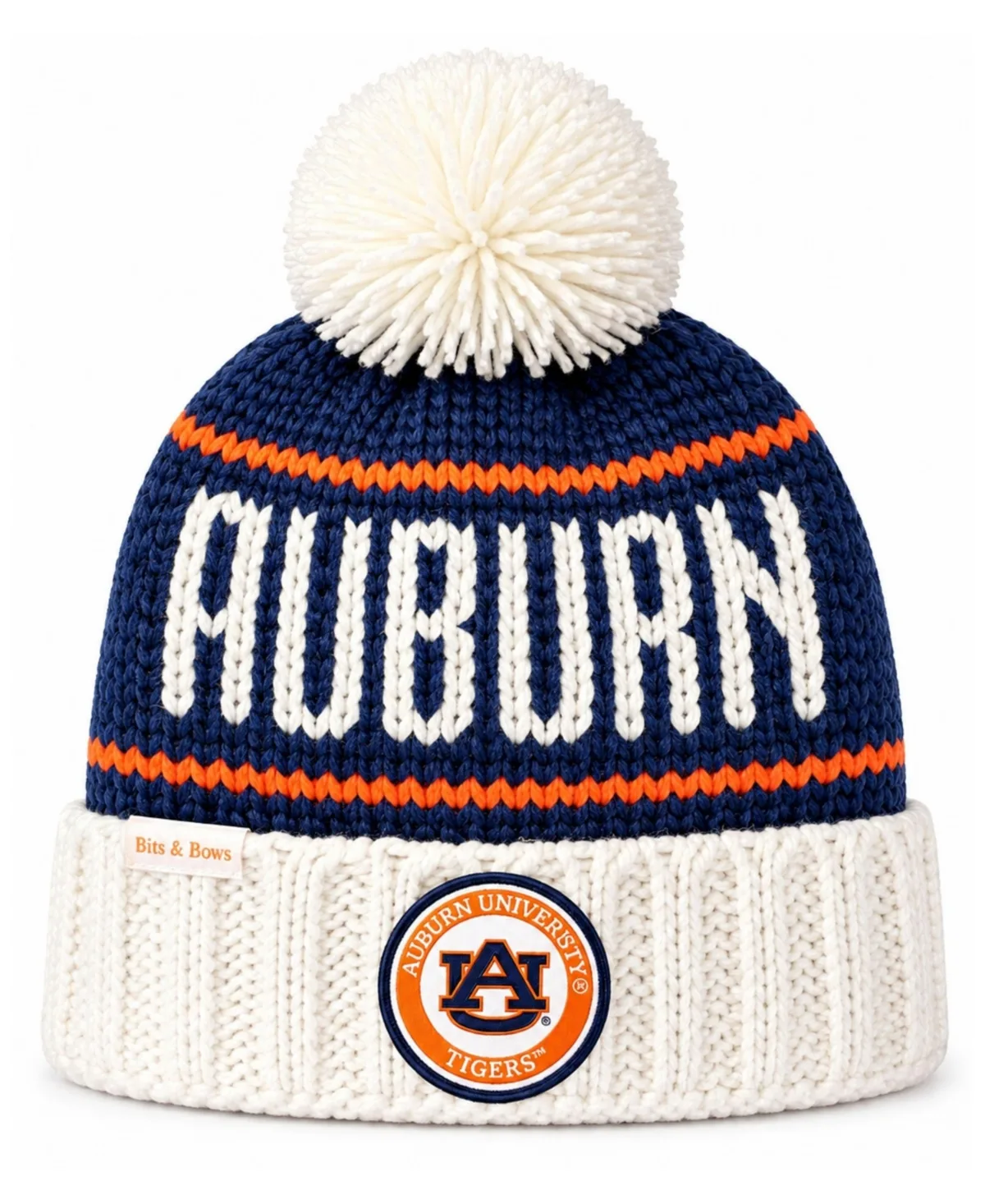 Auburn Tigers Knit Pom Beanie by Bits & Bows