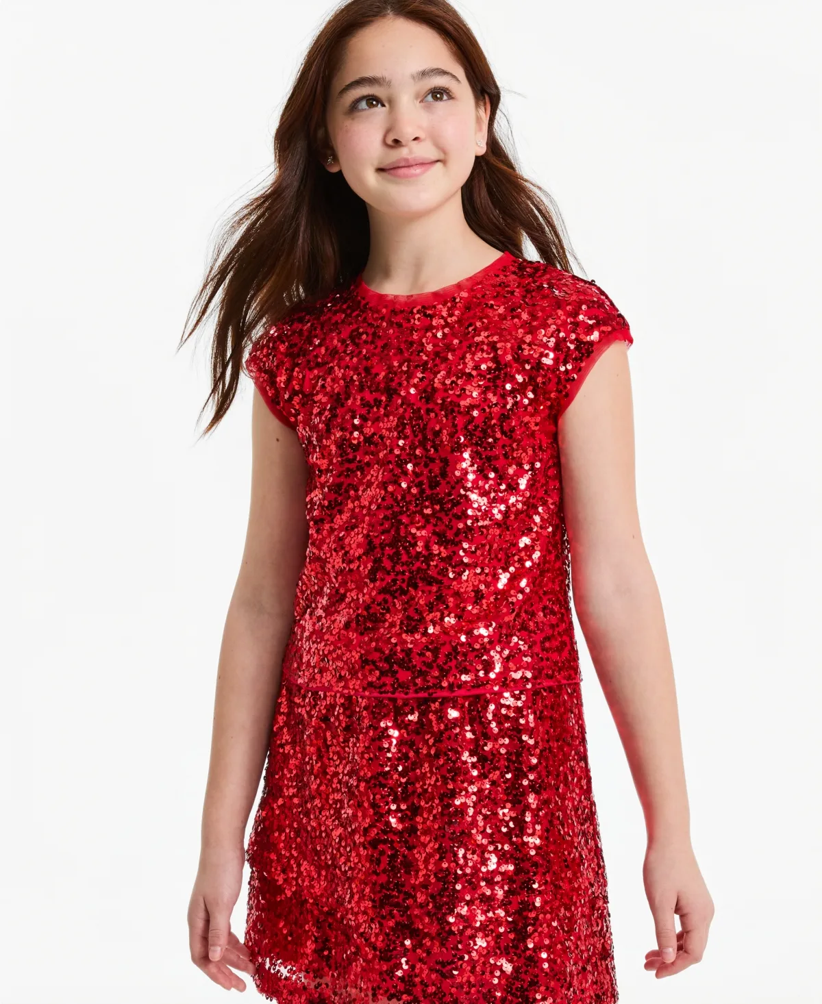 Shimmer Top All-Over Sequin Back-Keyhole T-Shirt by Epic Threads