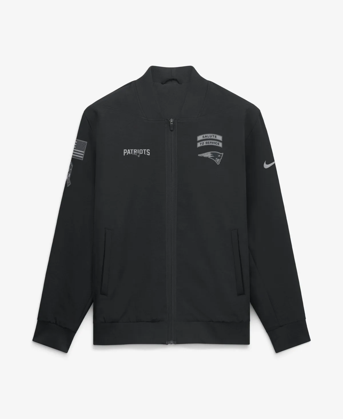New England Patriots 2026 Salute to Service Sideline Full-Zip Bomber Jacket by Nike