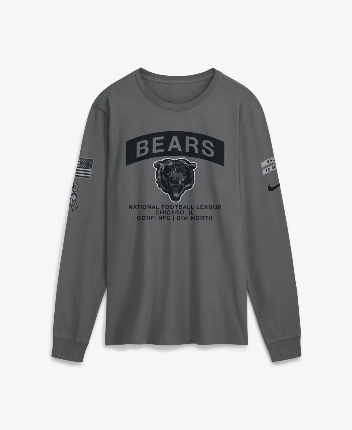 Chicago Bears 2026 Salute to Service Long Sleeve T-Shirt