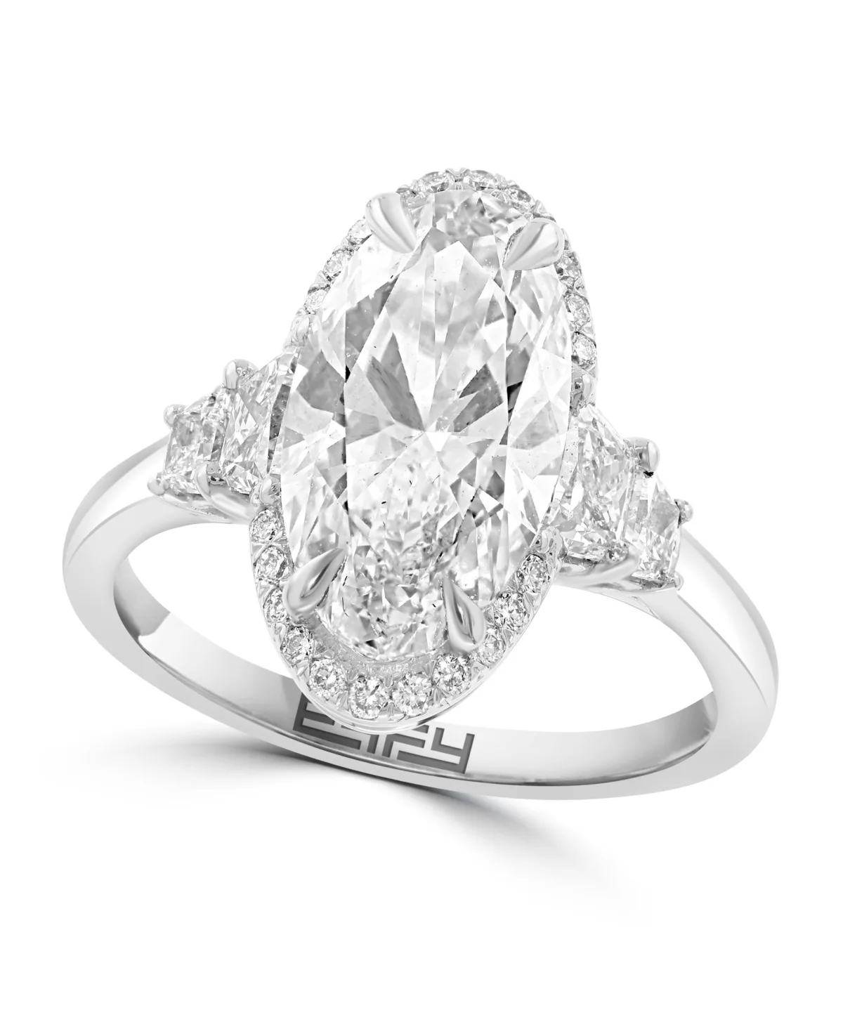 Lab Grown Diamond Oval (3-7/8 ct. t.w.) Ring in 14K White Gold