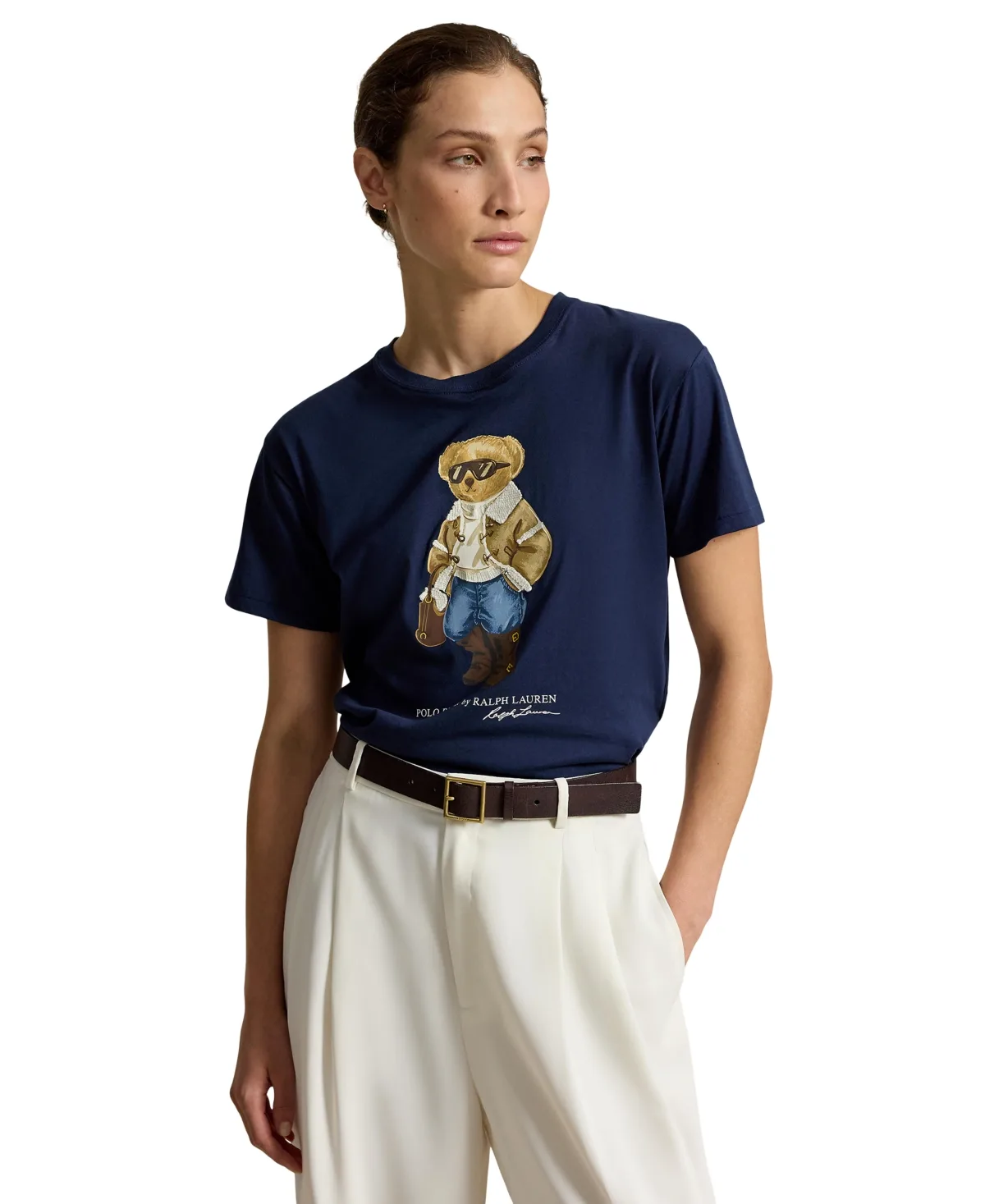 Winter Polo Bear Graphic Crewneck Cotton T-Shirt by Polo Ralph Lauren