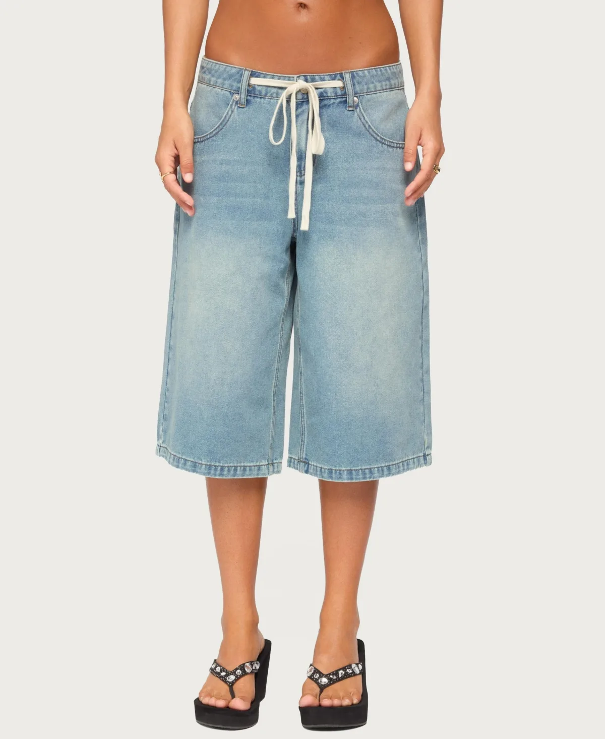 Jaci Denim Bermuda Shorts by Edikted