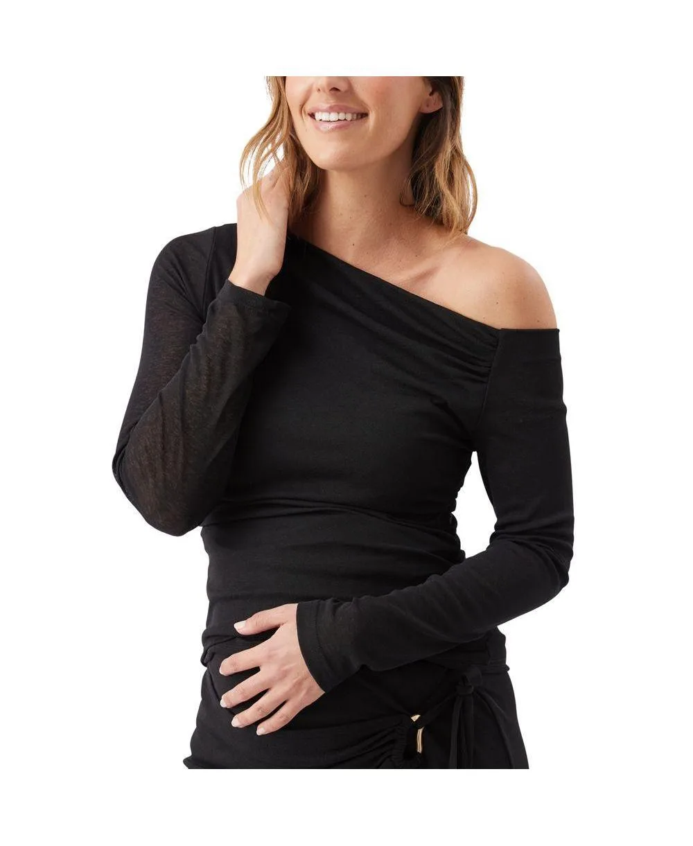 Rhi Long Sleeve Off-Shoulder Fitted Top by Ripe Maternity