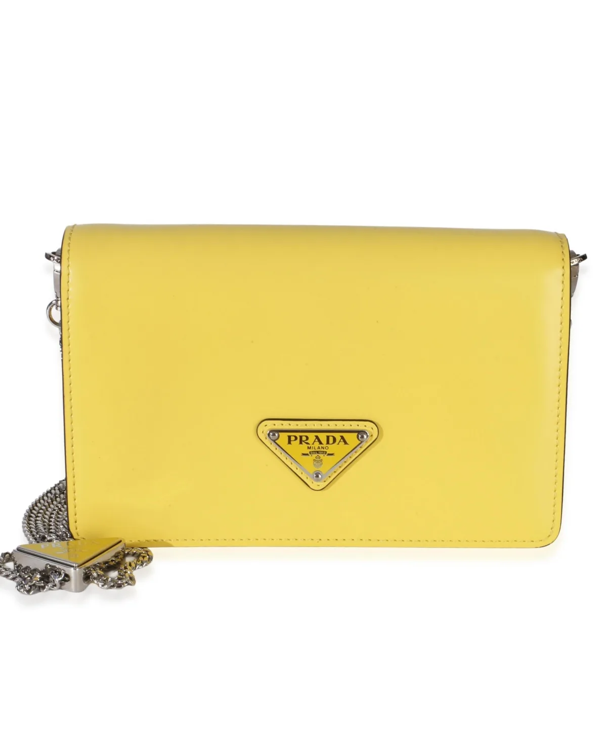 Pre-Owned Spazzolato Triangle Chain Crossbody