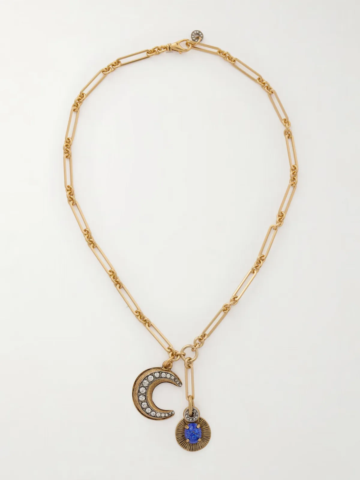 - Soli Luna Gold-plated, Crystal And Lapis Lazuli Necklace -