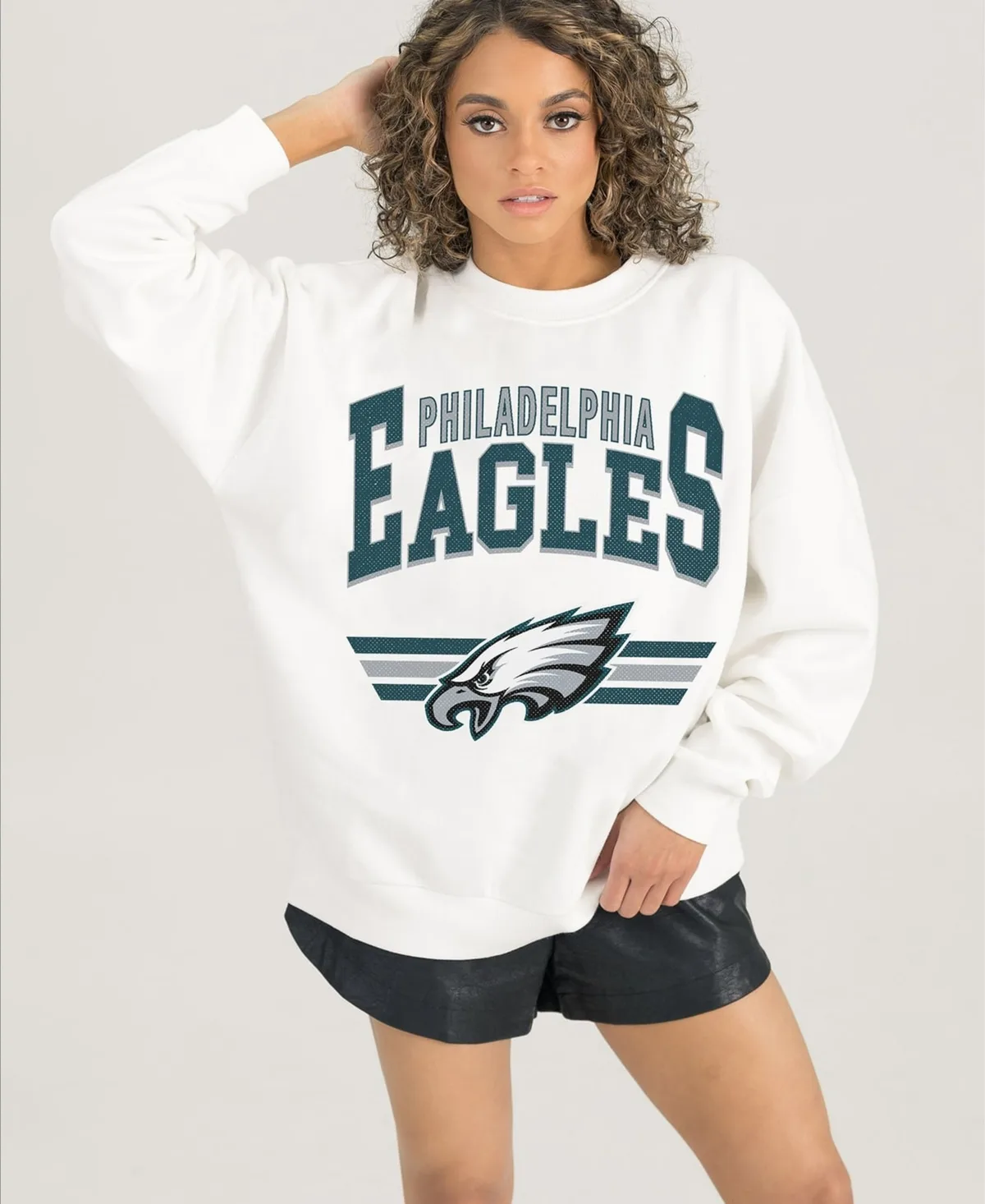 Philadelphia Eagles Swift Strike Premium Oversized Fleece Pullover Sweatshirt