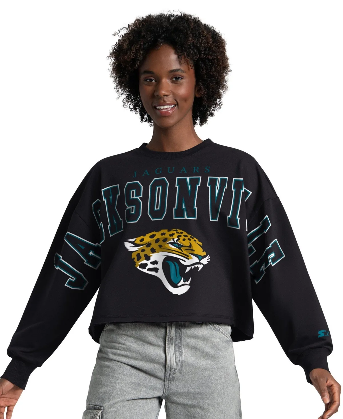 Jacksonville Jaguars Bleachers Cropped Sweatshirt by Starter