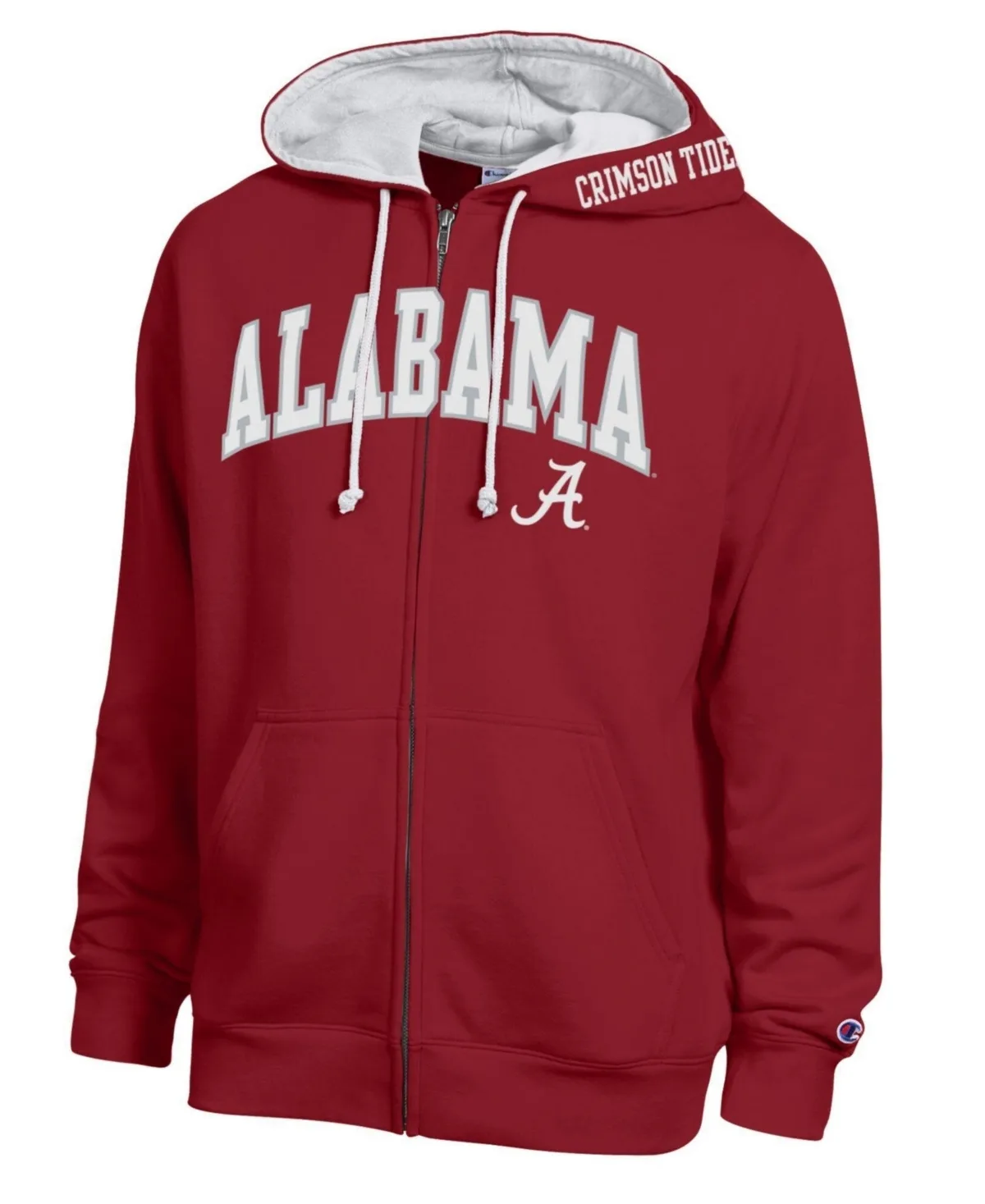 Alabama Crimson Tide Arch Logo Full-Zip Fleece Hoodie by Champion
