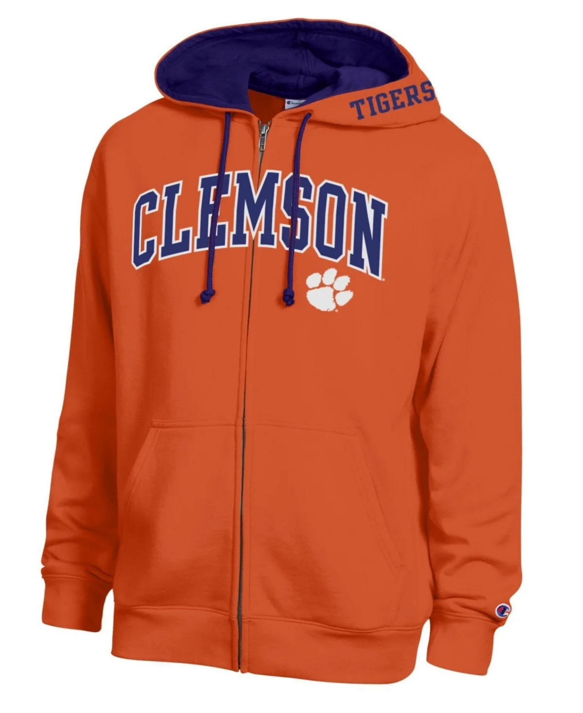 Clemson Tigers Arch Logo Full-Zip Fleece Hoodie by Champion