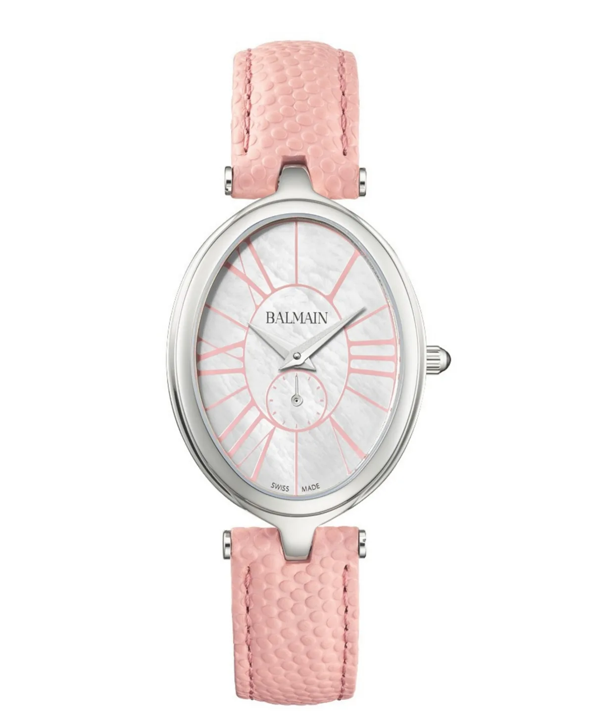 Swiss Quartz Haute Elegance Sapphire Crystal Leather Watch 26x31mm by Balmain