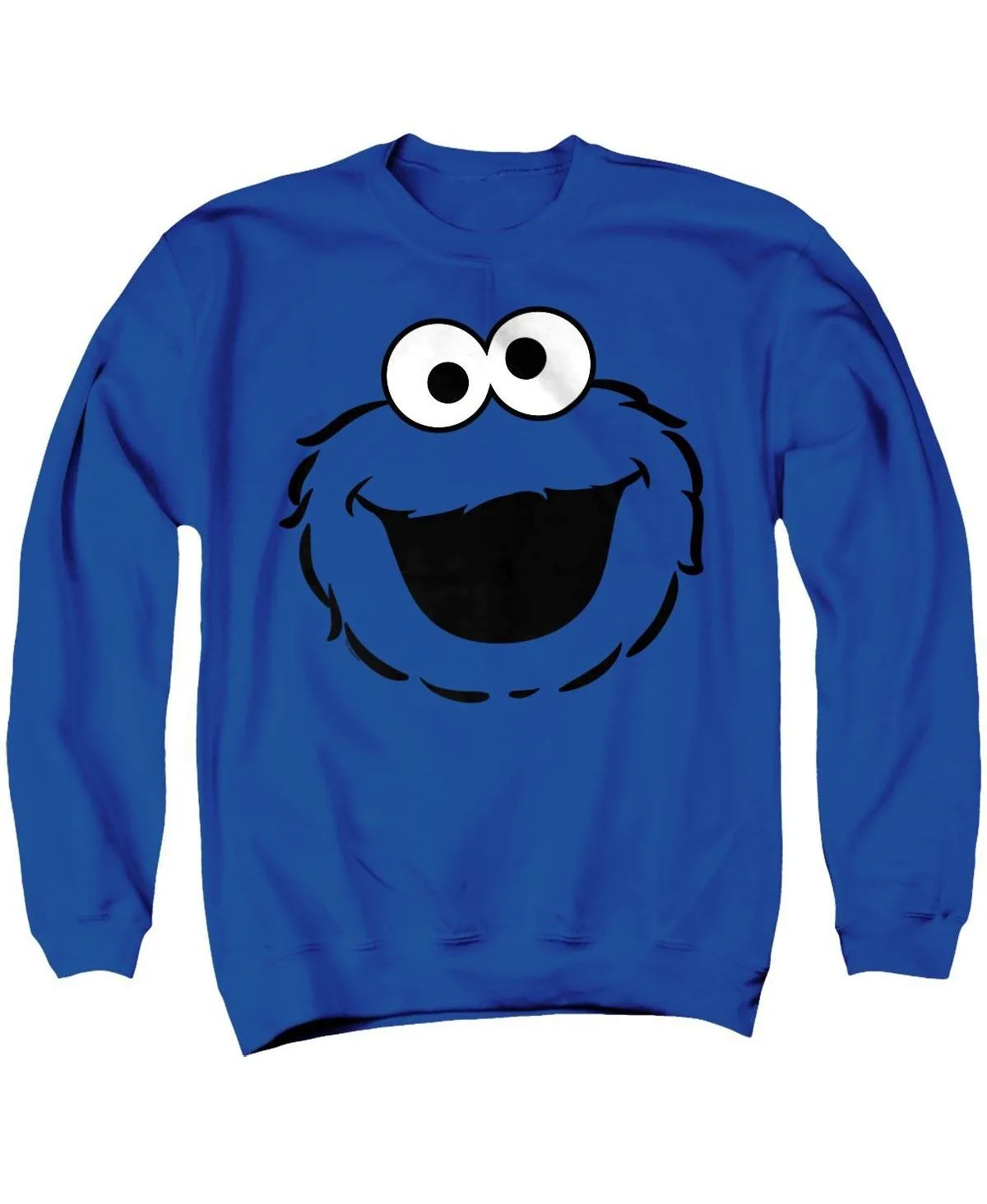 Cookie Monster Full Face Graphic Long-Sleeve Crewneck Sweatshirt by Sesame Street