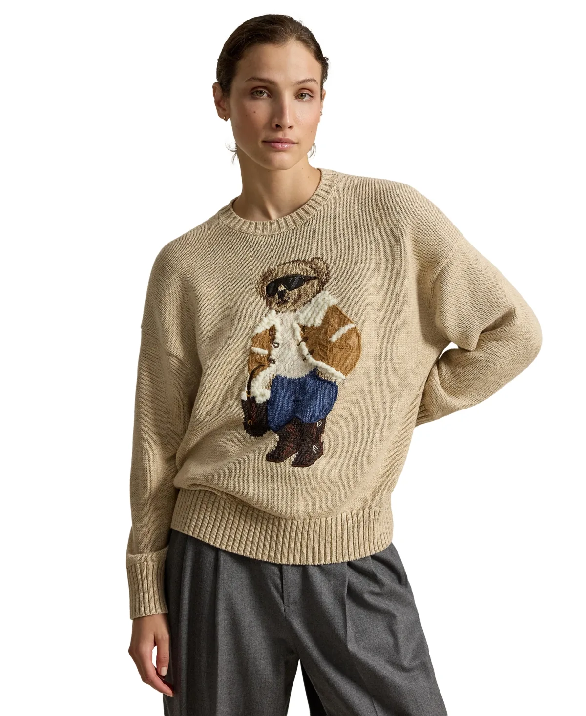 Polo Bear Long-Sleeve Crewneck Sweater