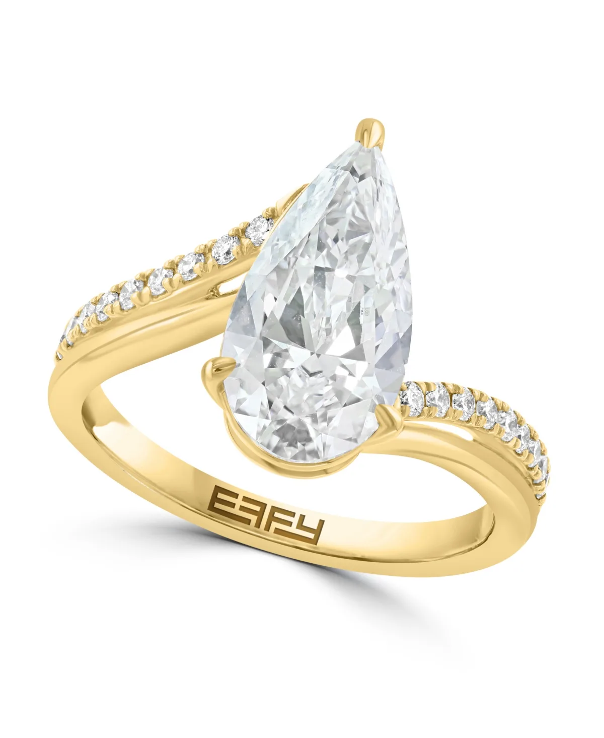 Lab Grown Diamond Pear (2-5/8 ct. t.w.) Ring in 14K Yellow Gold