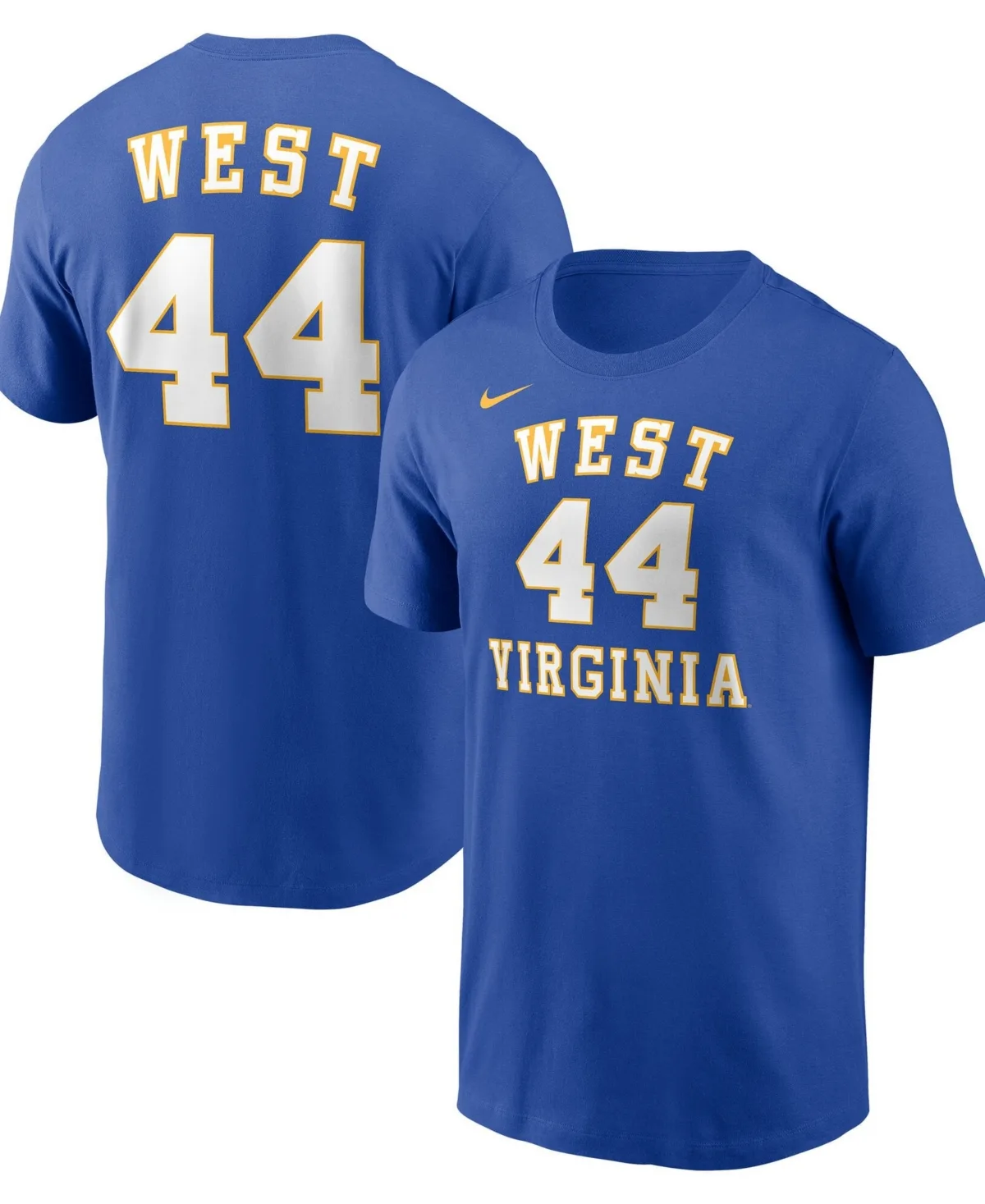 Jerry West West Virginia Mountaineers Name Number T-Shirt by Nike
