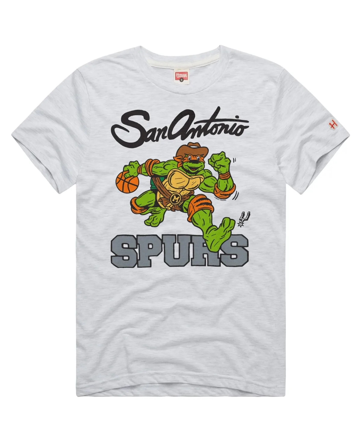 San Antonio Spurs x Teenage Mutant Ninja Turtles Michelangelo Tri-Blend T-Shirt by Homage