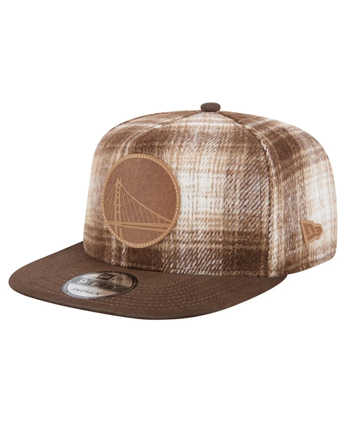 Golden State Warriors Plaid 9FIFTY A-Frame Adjustable Hat by New Era