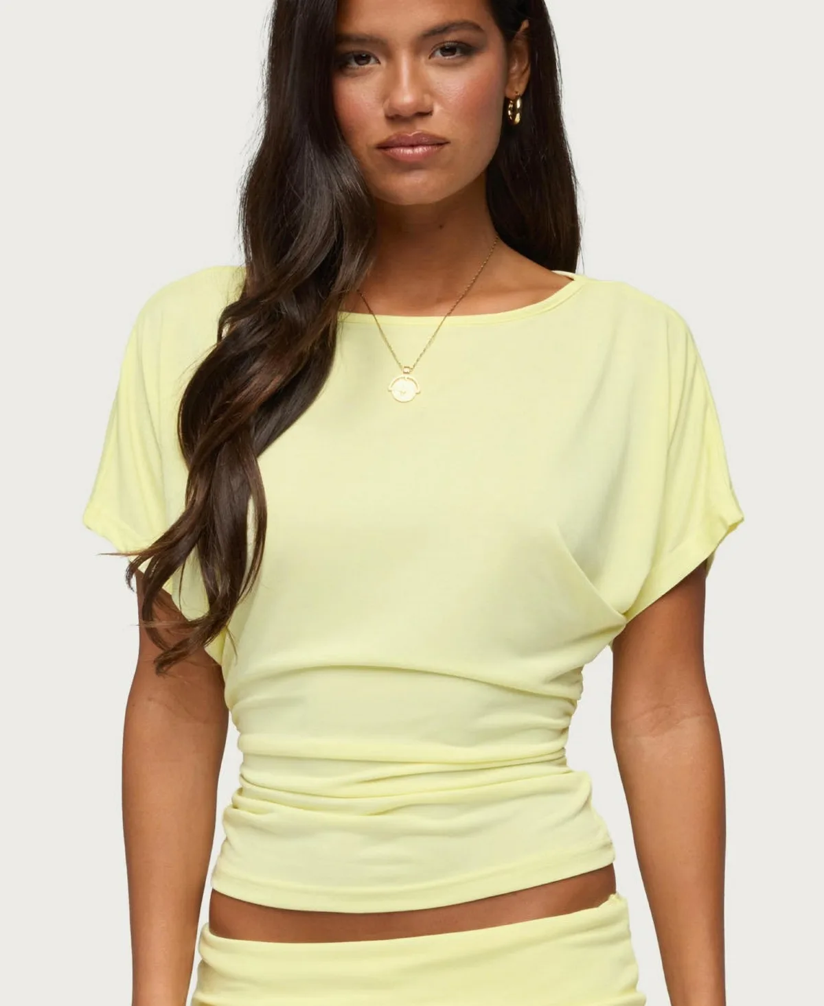 Maevie Ruched Waist Top by Edikted