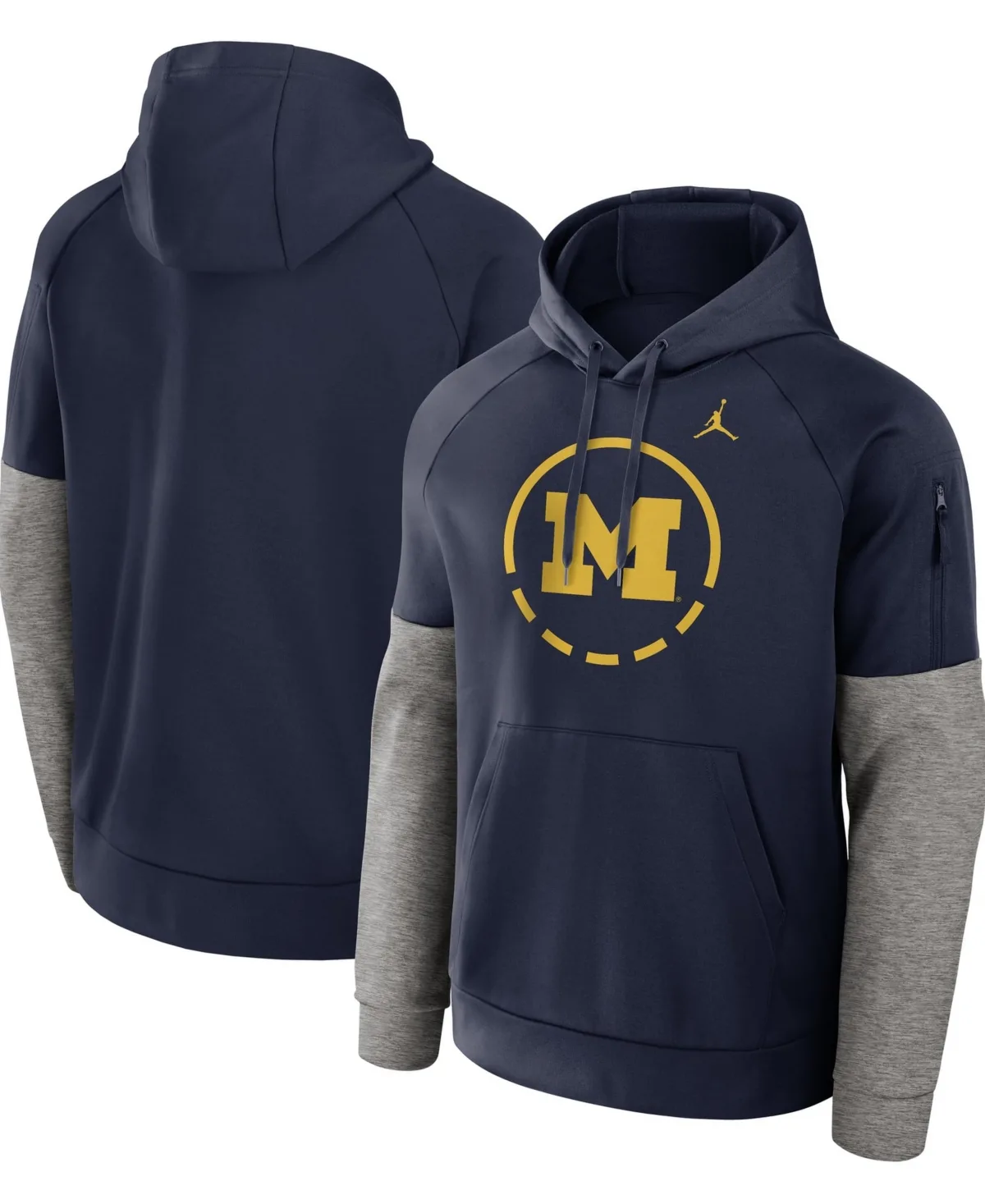 Michigan Wolverines Primetime Basketball Therma-Fit Raglan Fleece Hoodie