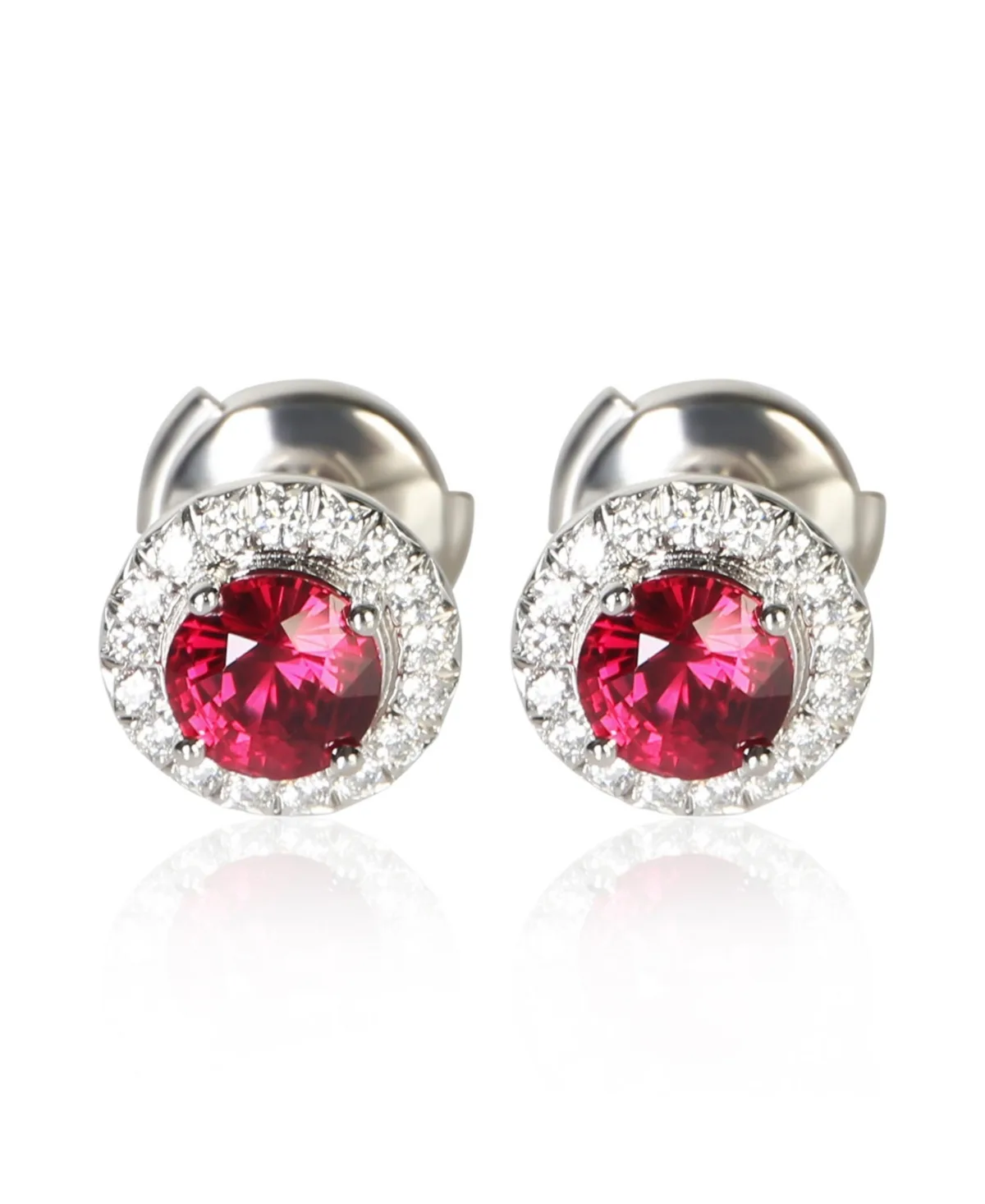 Pre-Owned Tiffany & Co Platinum Ruby and Diamond Soleste Earrings