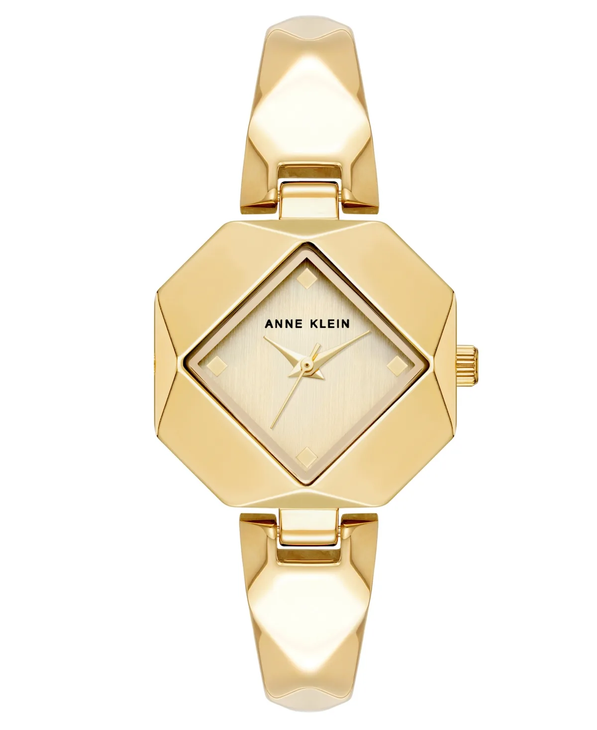 Quartz Analog Square Gold-Tone Alloy Metal Band Watch 35mm x 28mm
