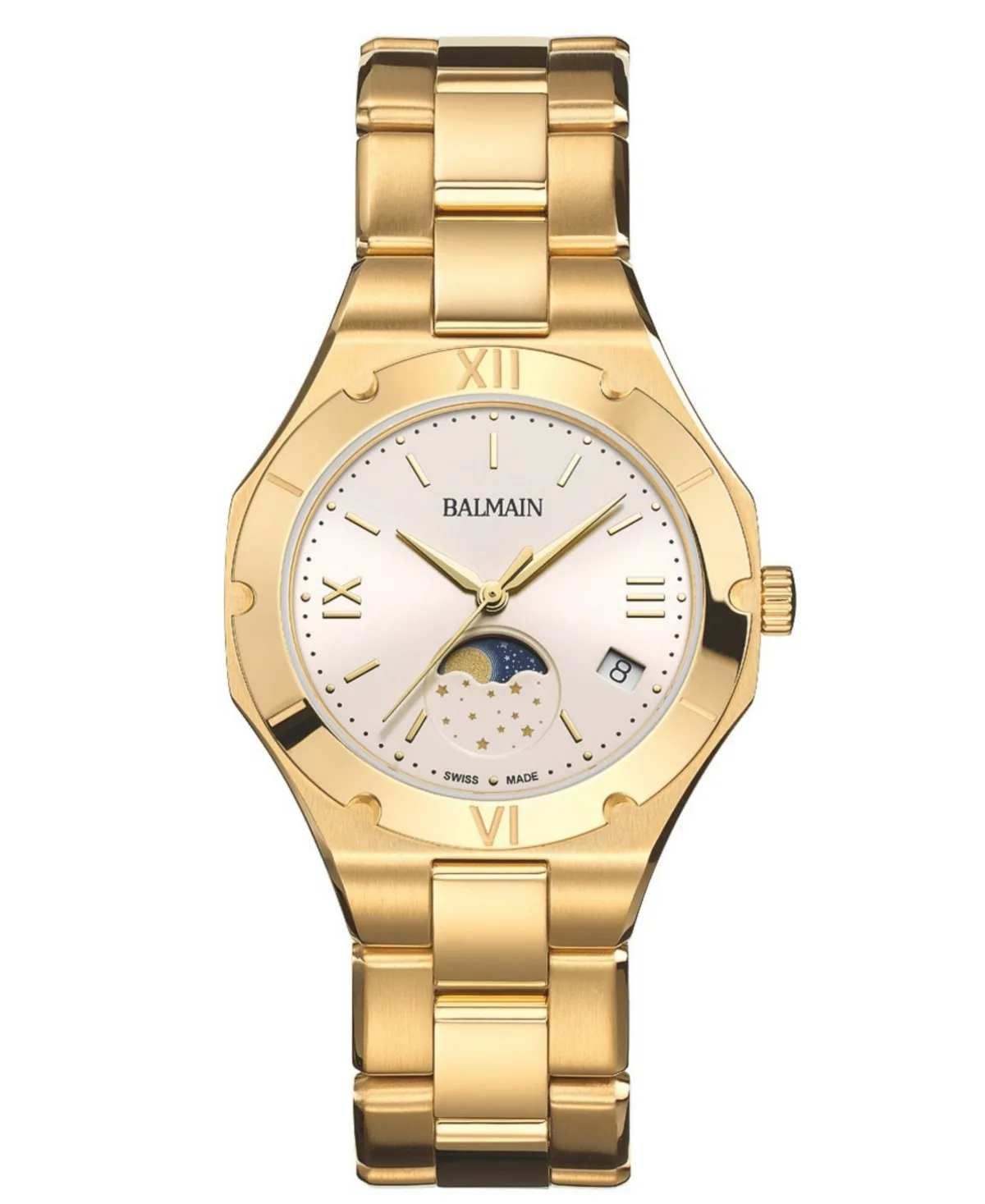 Be Balmain Swiss Quartz Silver Stainless Steel Bracelet Watch 33mm