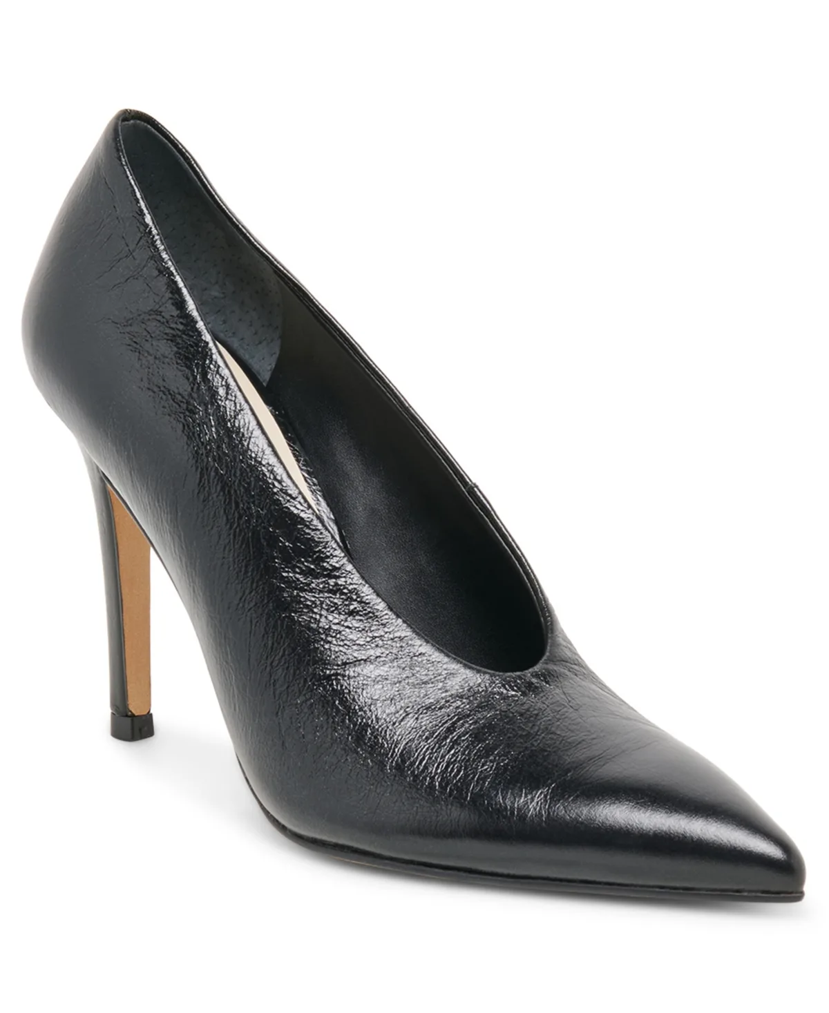 Emani Pointed Toe Stiletto Pumps - Black Leather by Dolce Vita
