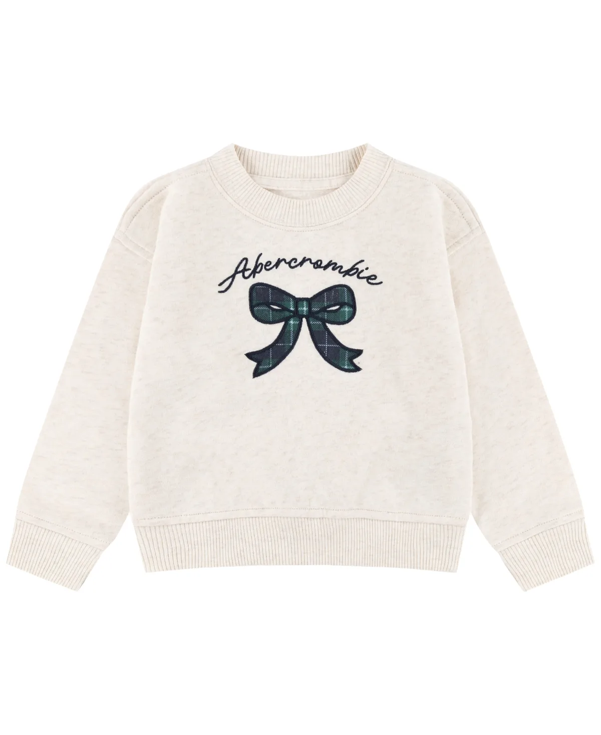 Bow Plaid Fleece Crew Sweatshirt by Abercrombie Kids