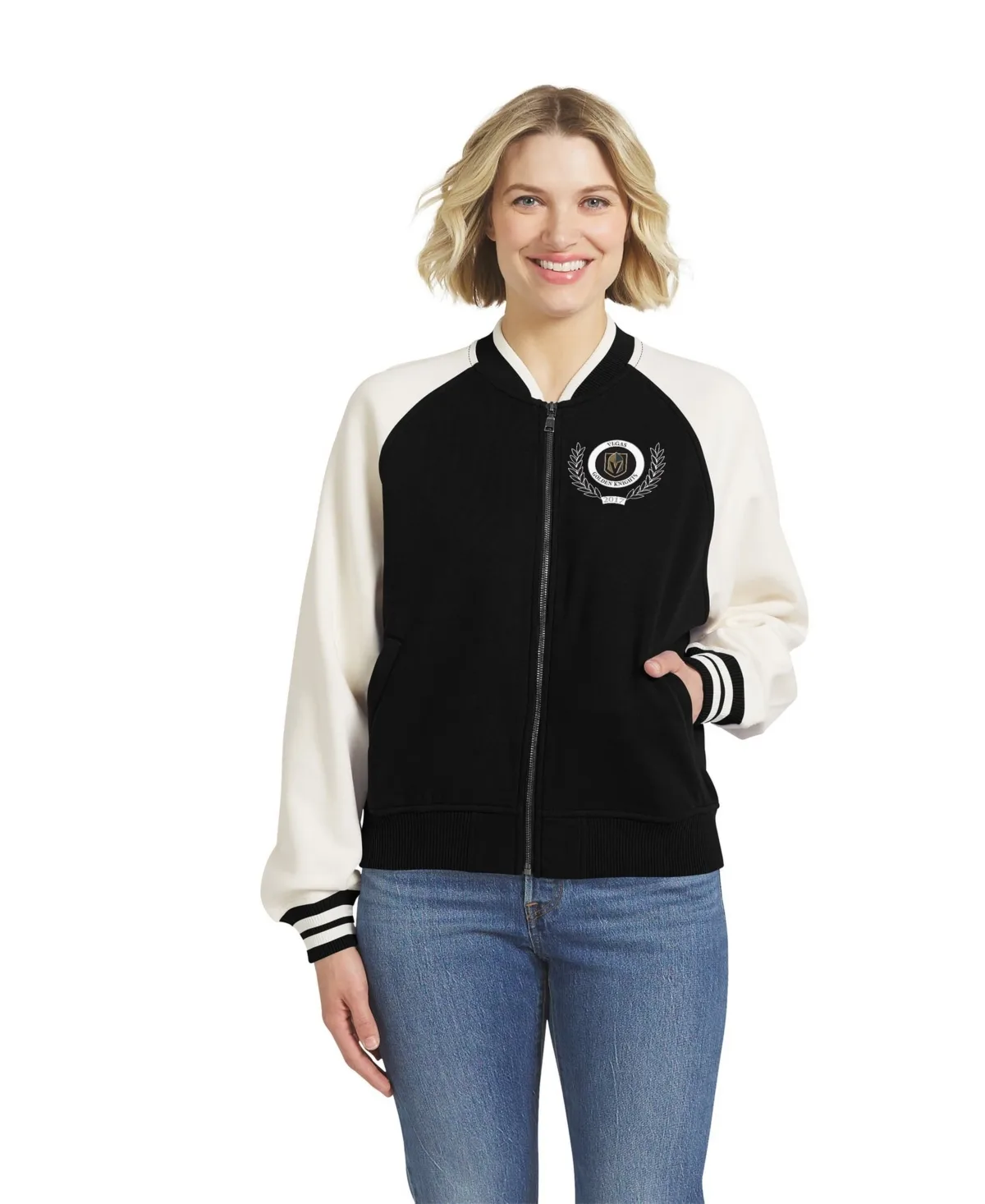 Vegas Golden Knights Fleece Varsity Full-Zip Jacket by Wear by Erin Andrews