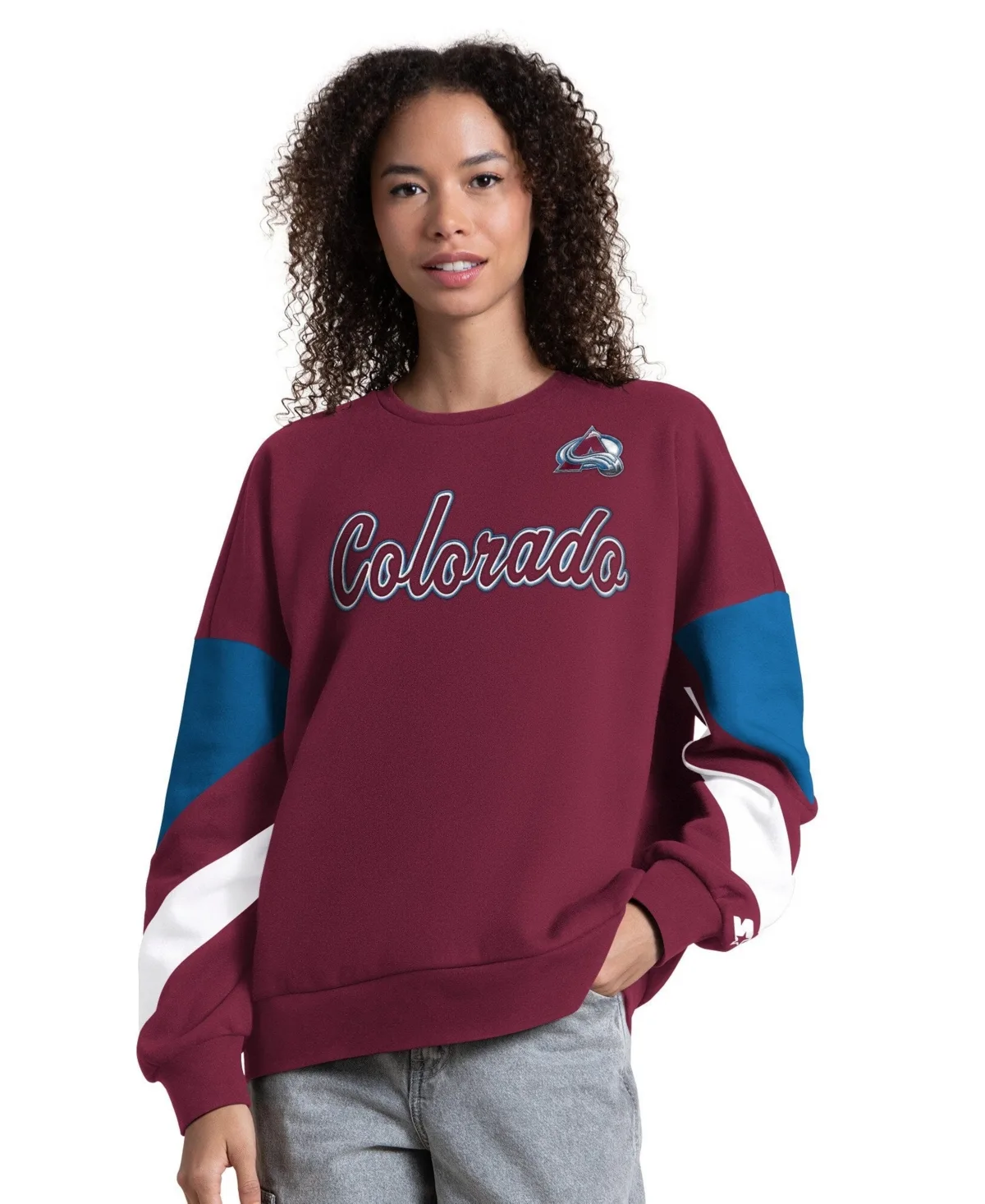 Colorado Avalanche Grand Slam Sleeve Color Block Sweatshirt